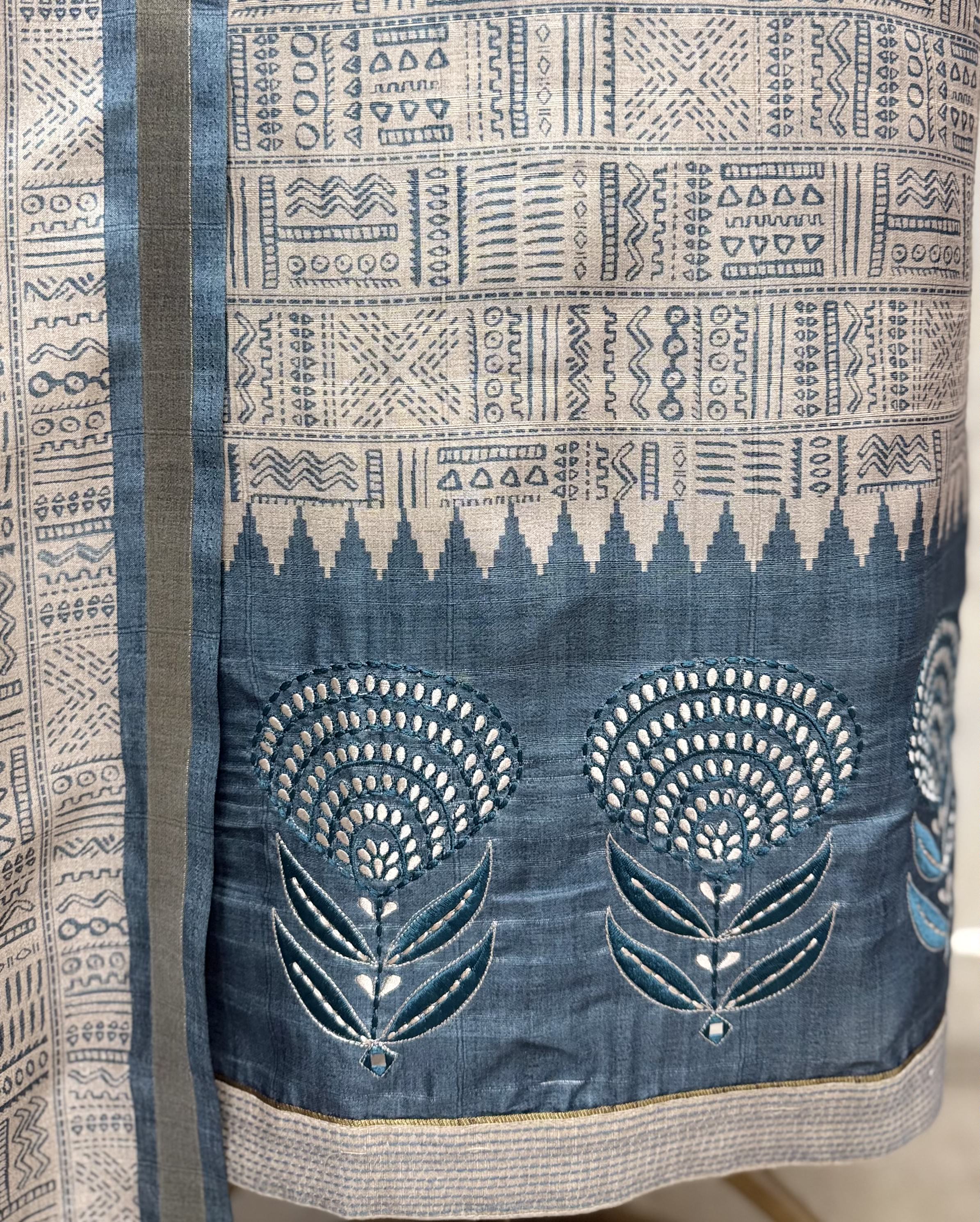 Smooth Texture Tussar Silk Unstitched Suits