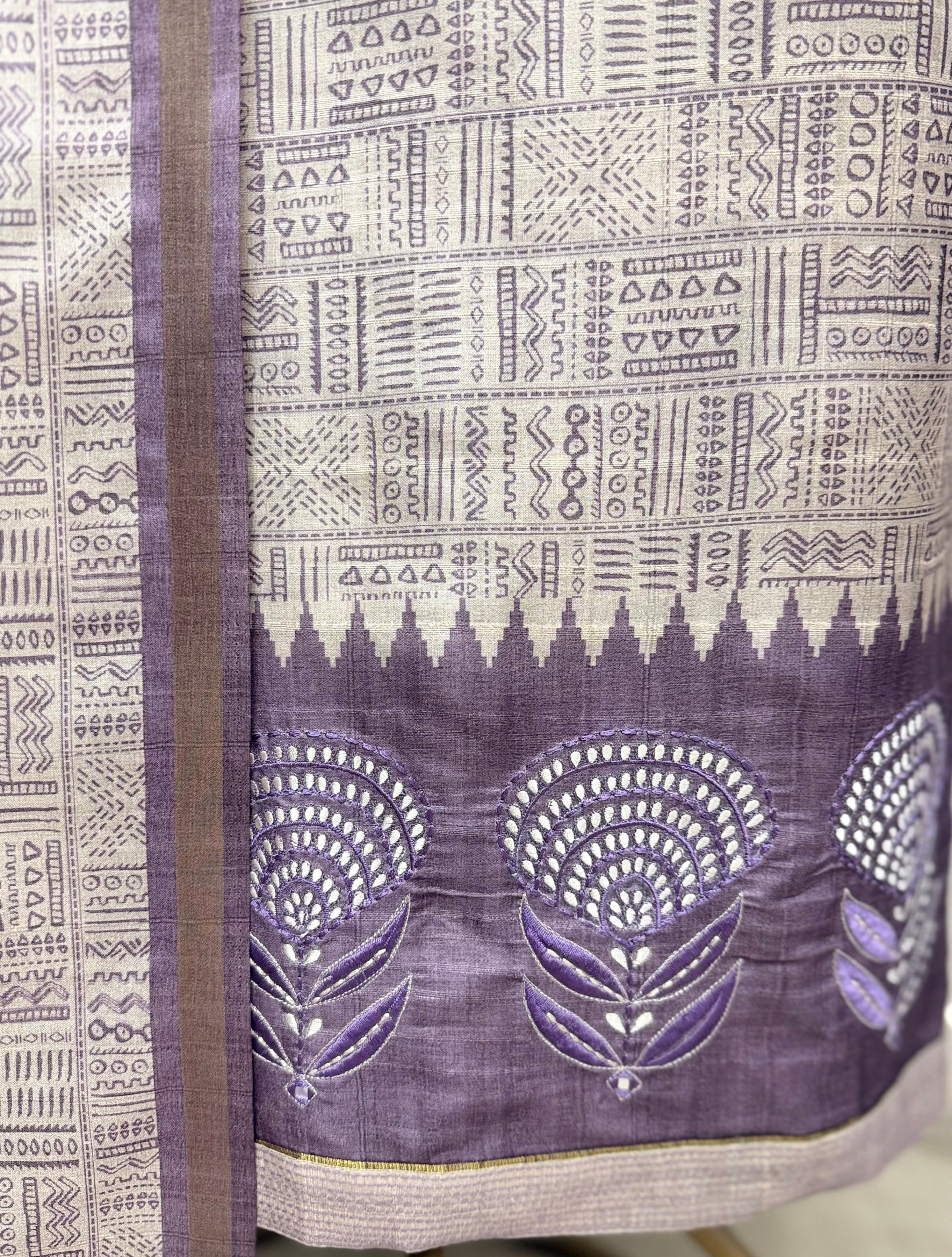 Smooth Texture Tussar Silk Unstitched Suits