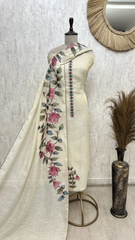 Floral Elegance Linen Unstitched Suit