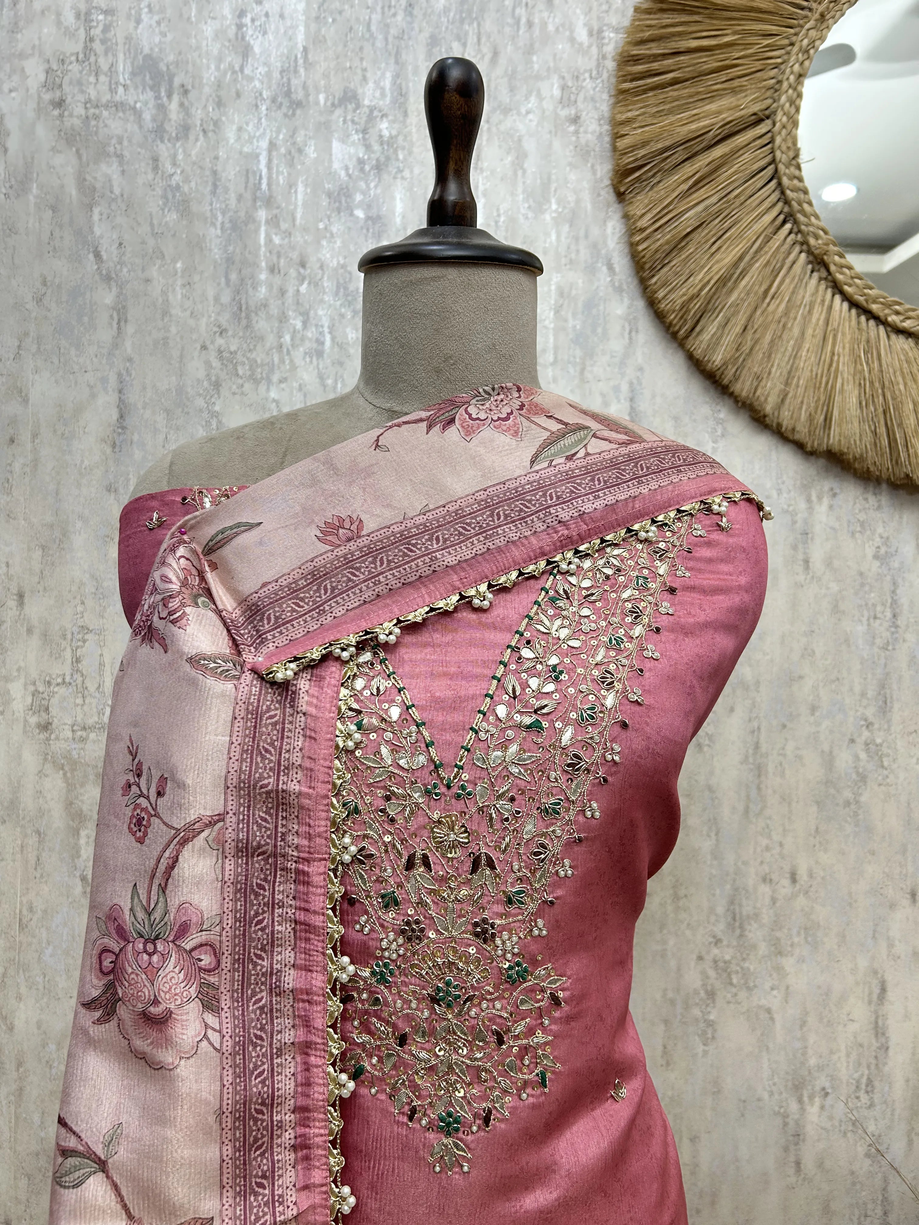 Sky Elegance Maheshwari Unstitched Suit