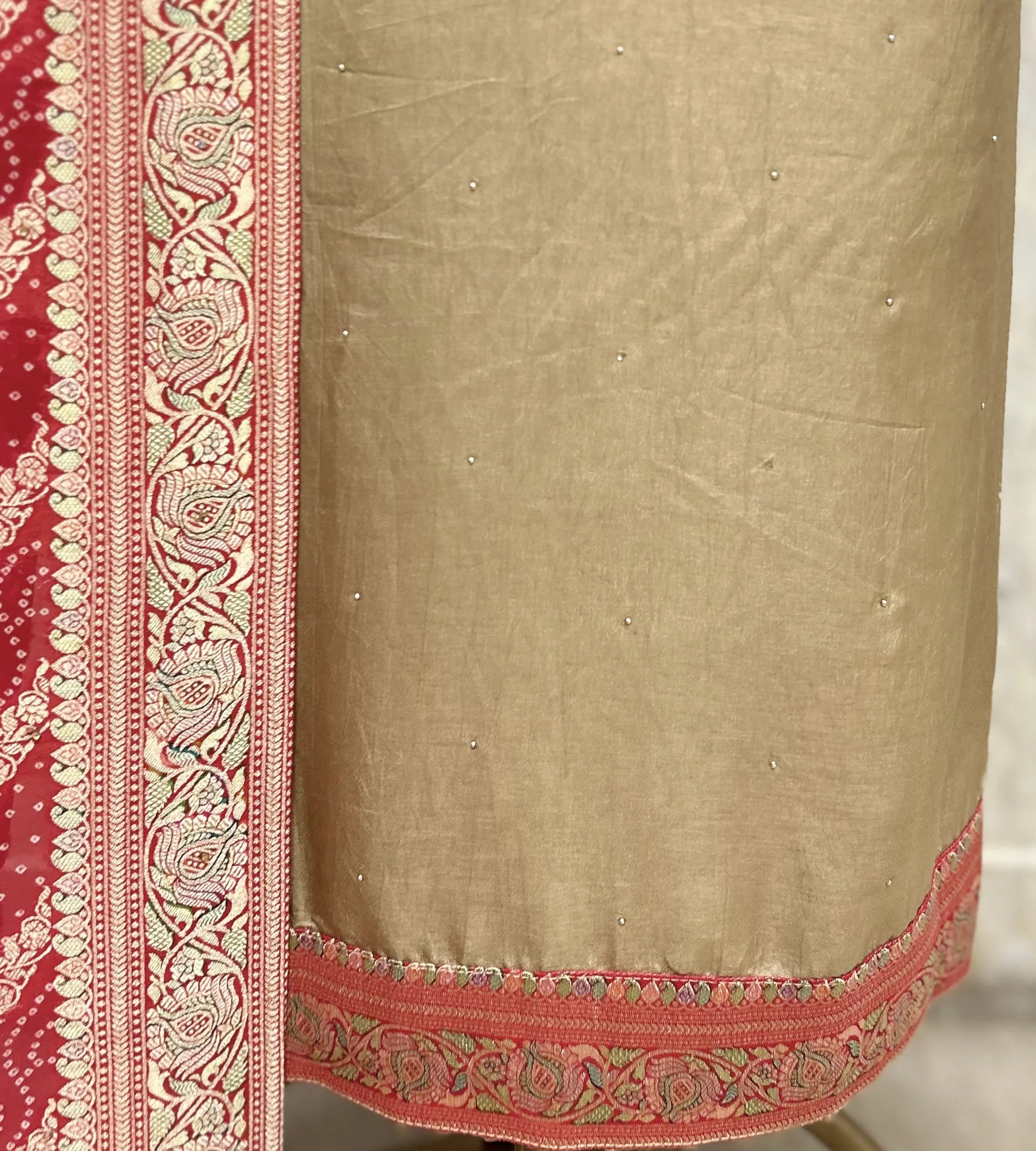 Elegant Tissue Silk Unstitched Suit
