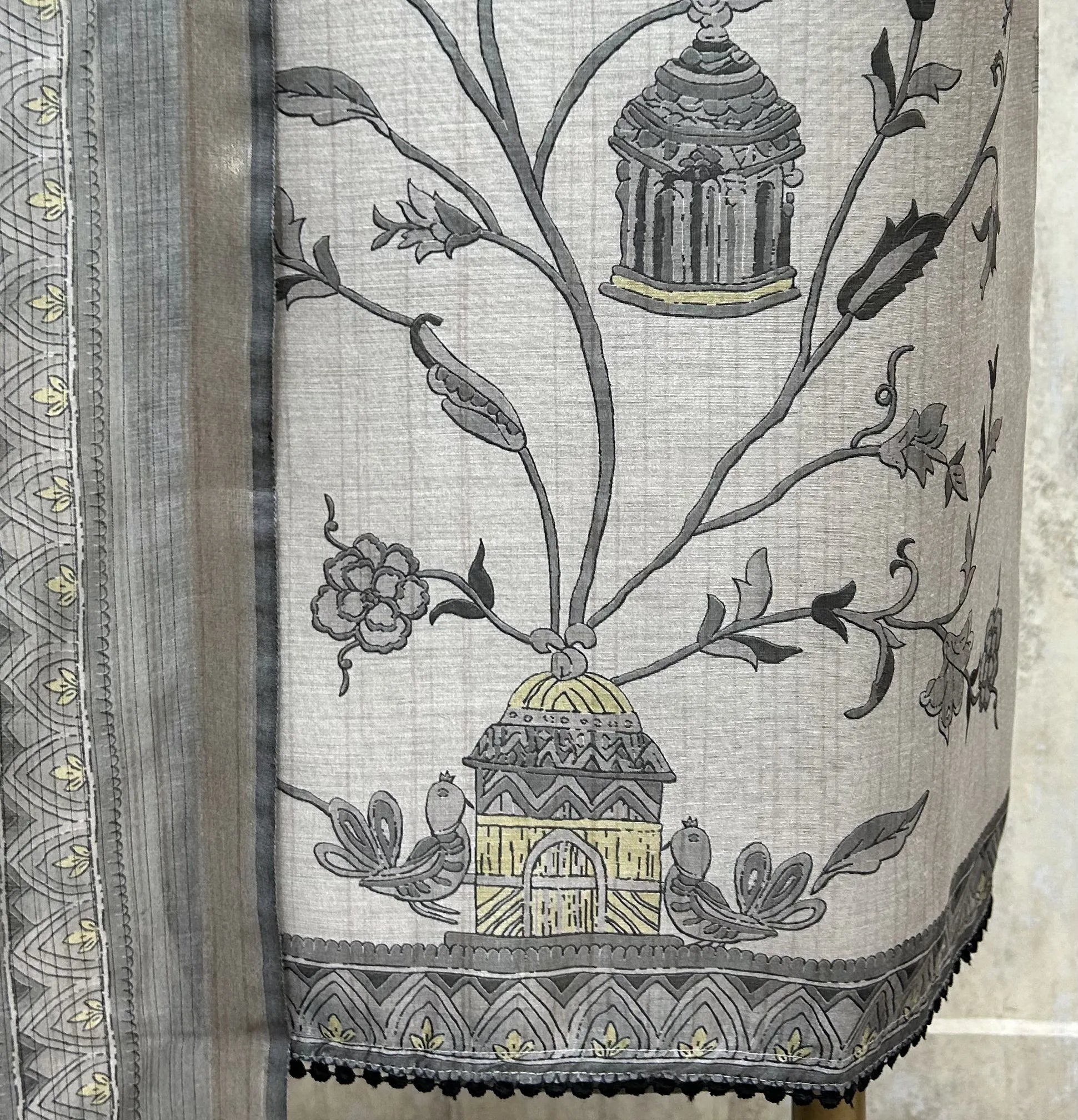 Silver Heritage Elegance Maheshwari Unstitched Suit