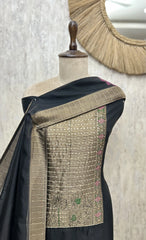 Timeless Kanjivaram Silk Floral Elegance Unstitched Suit