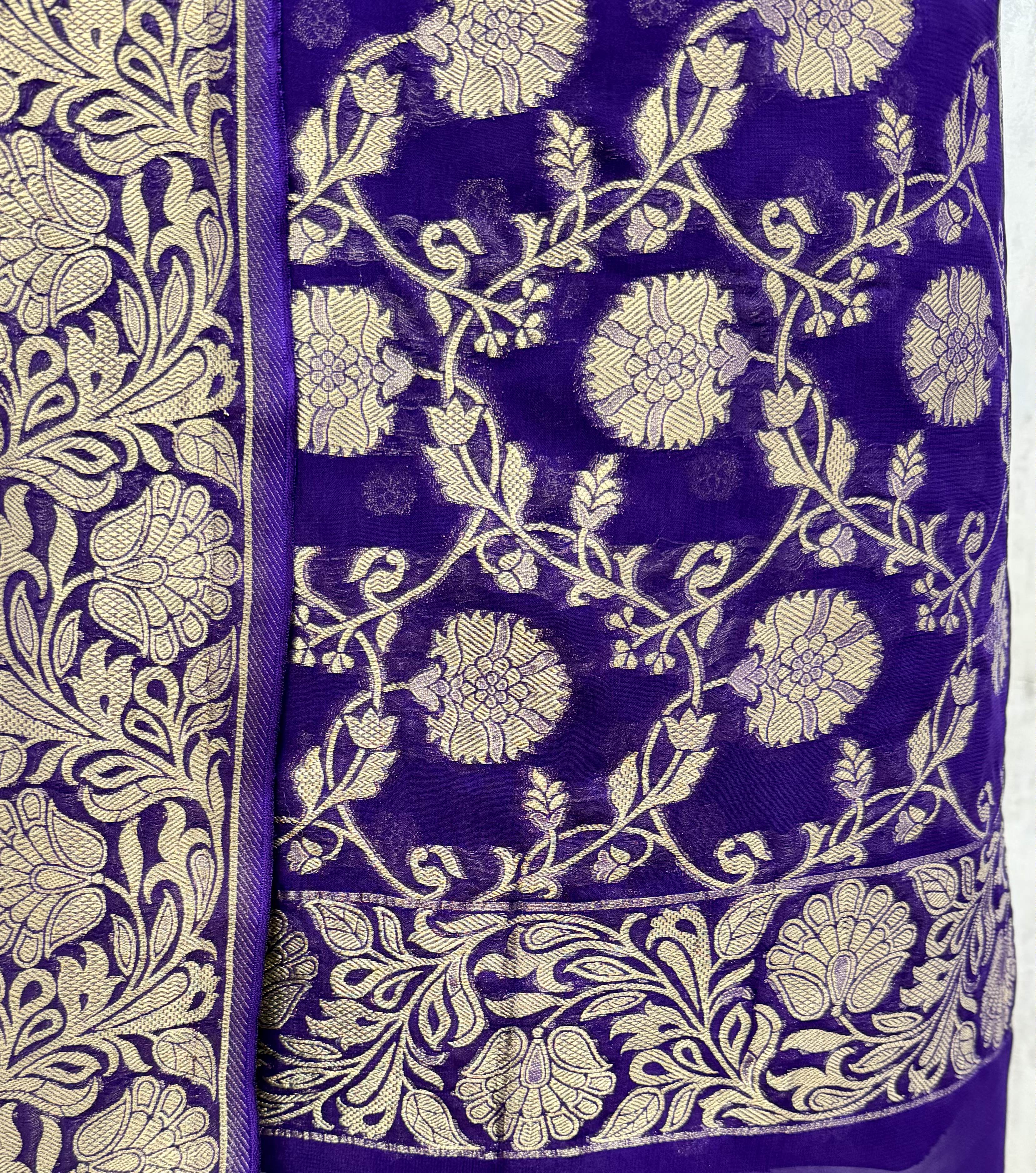 Heritage Woven Elegance Khadi Georgette Unstitched Suits