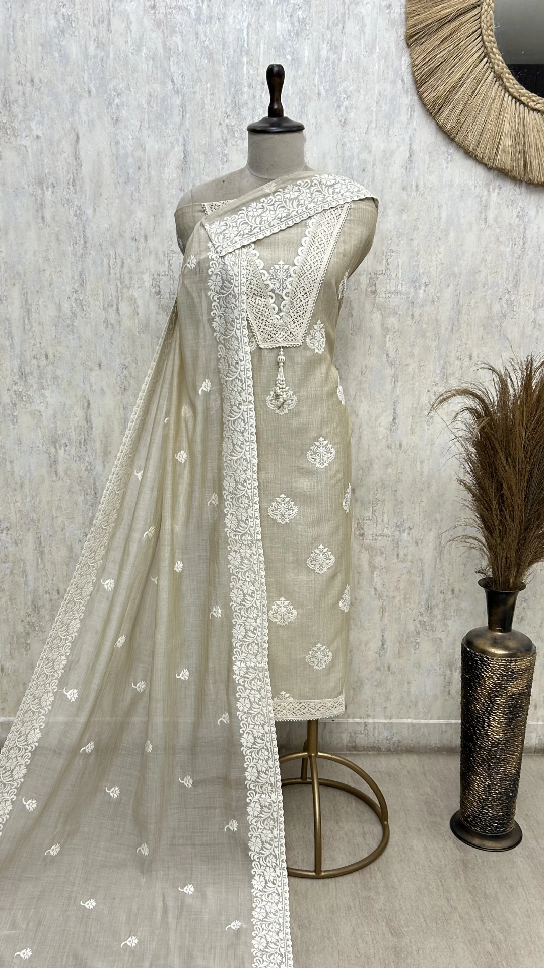 Pure Ivory Beauty Linen Unstitched Suit
