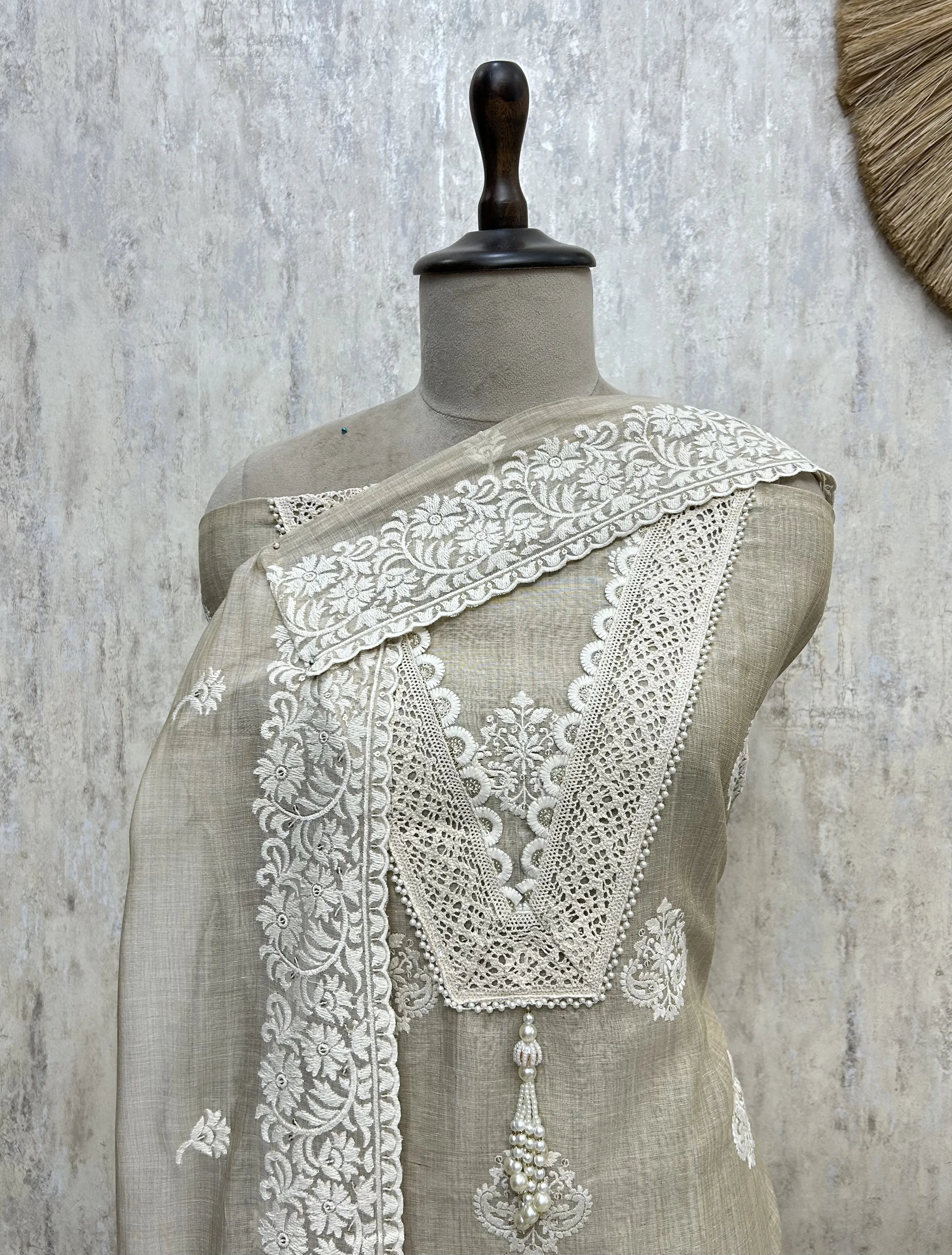 Pure Ivory Beauty Linen Unstitched Suit