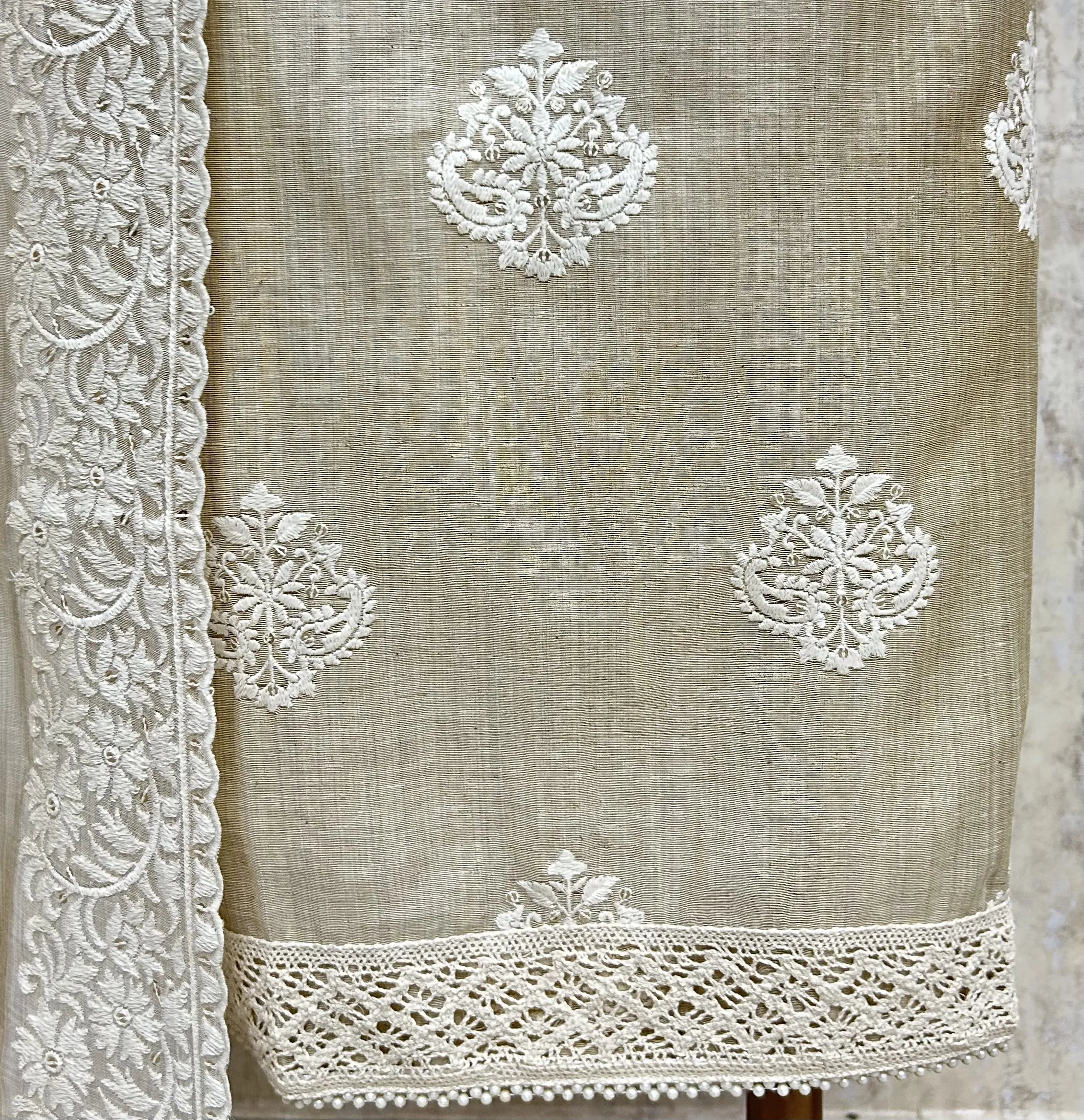 Pure Ivory Beauty Linen Unstitched Suit