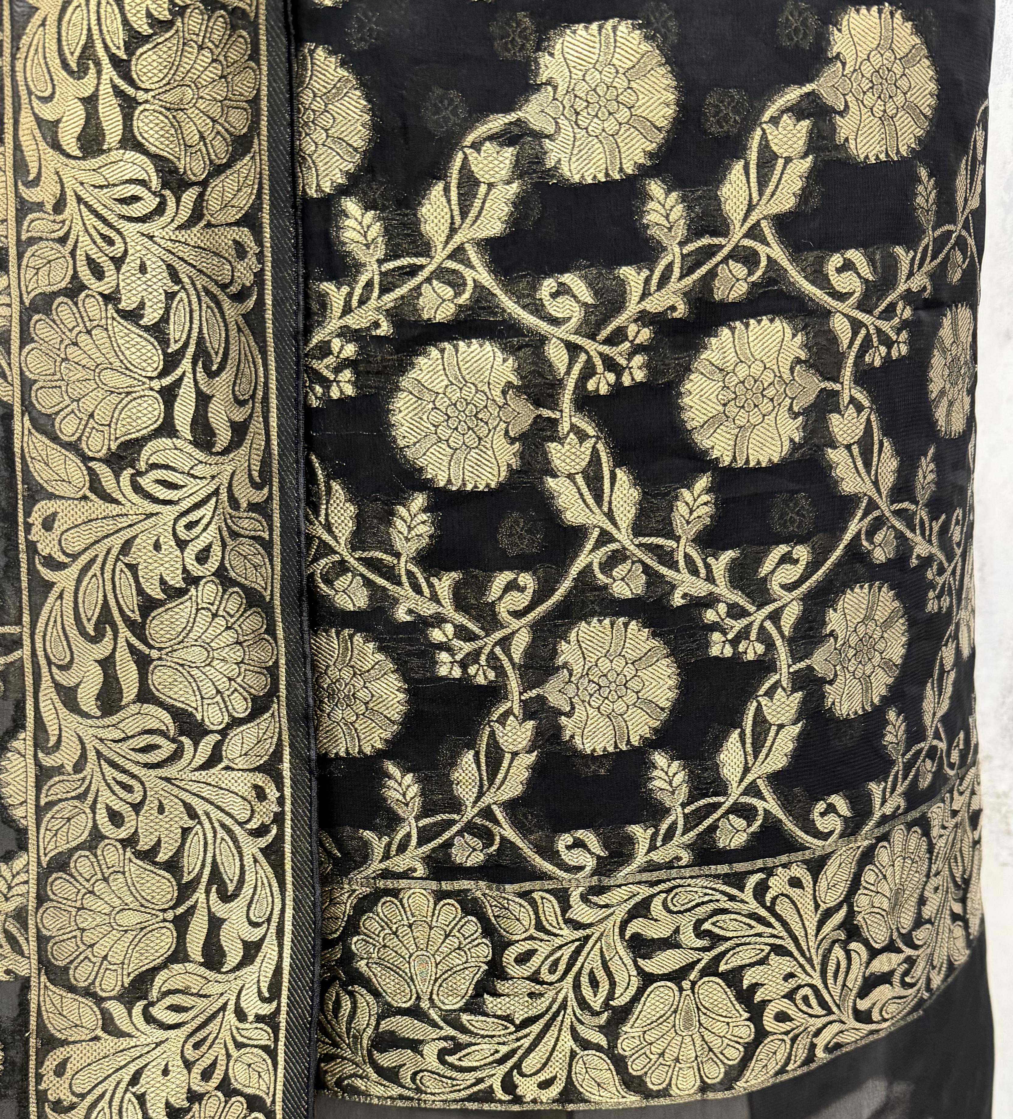 Heritage Woven Elegance Khadi Georgette Unstitched Suits