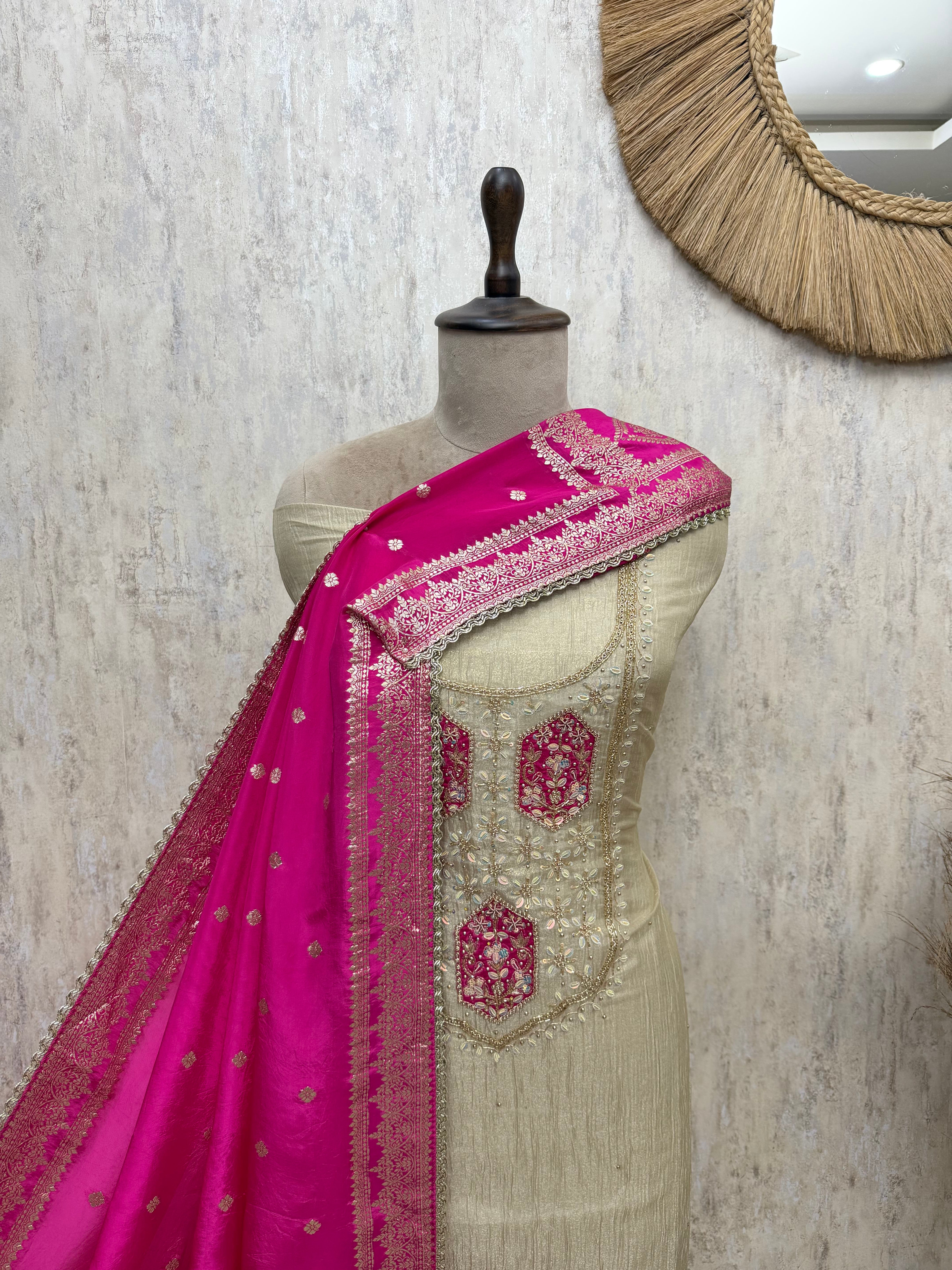 Royale Crush Tissue Unstitched Suits