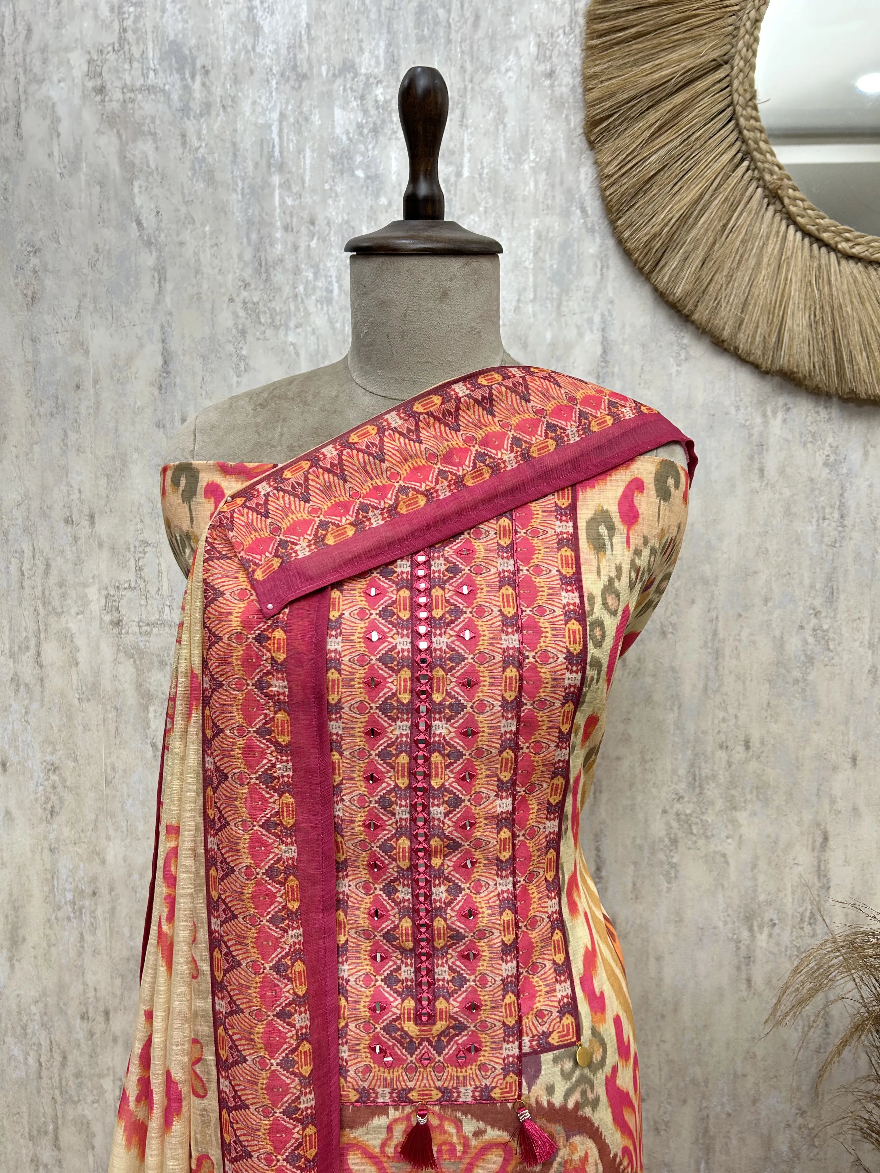 Timeless Linen Elegance Unstitched Suit