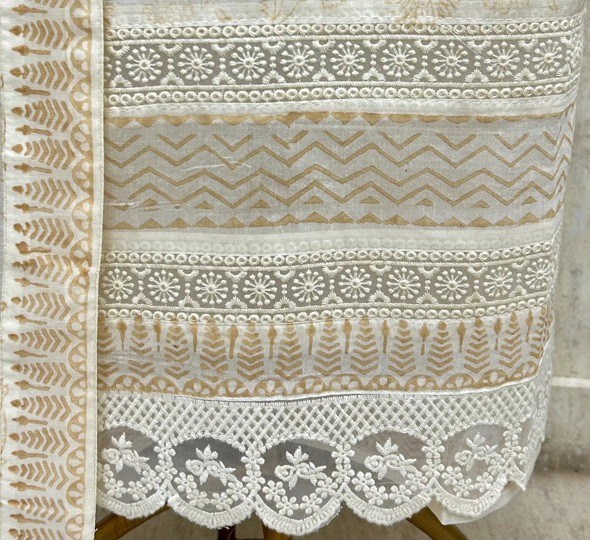 Classic White Grace Maheshwari Unstitched Suit