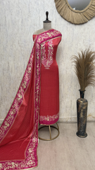 Gulnaar Gajji Silk Unstitched Suits