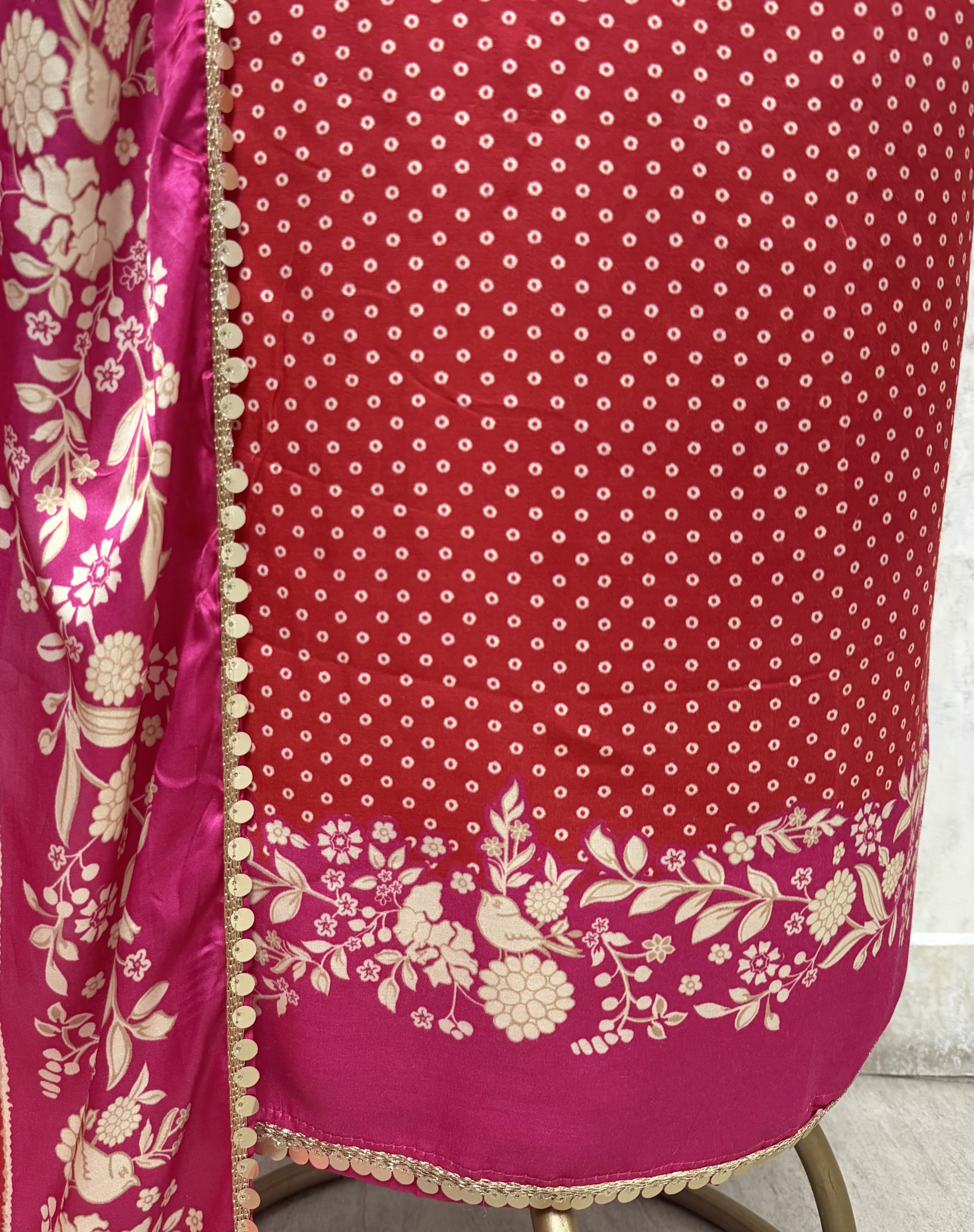 Gulnaar Gajji Silk Unstitched Suits