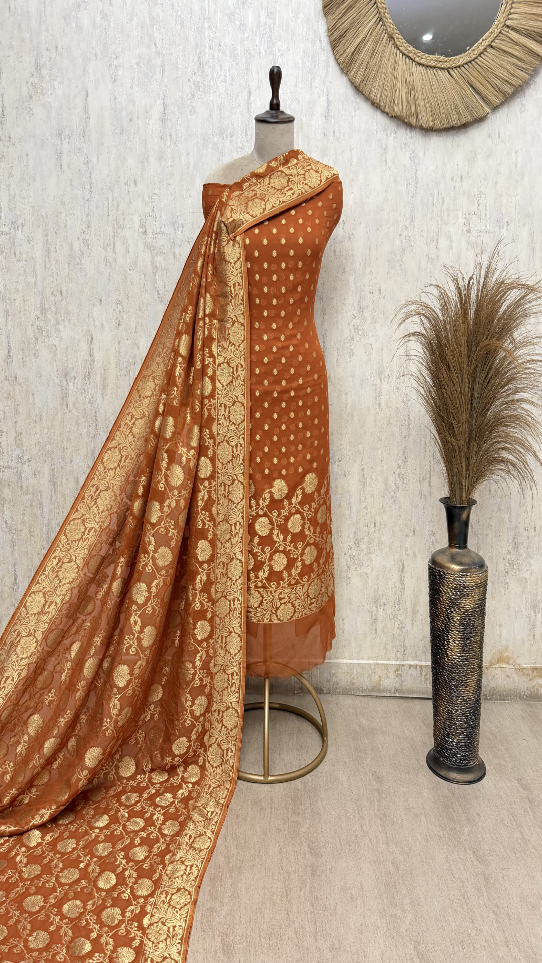 Heritage Woven Elegance Khaddi Georgette Unstitched Suits