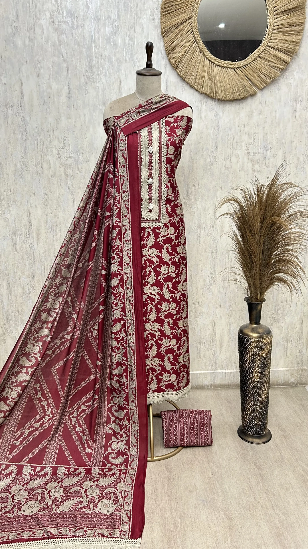 Elegant Ensemble Cotton Unstitched Suit