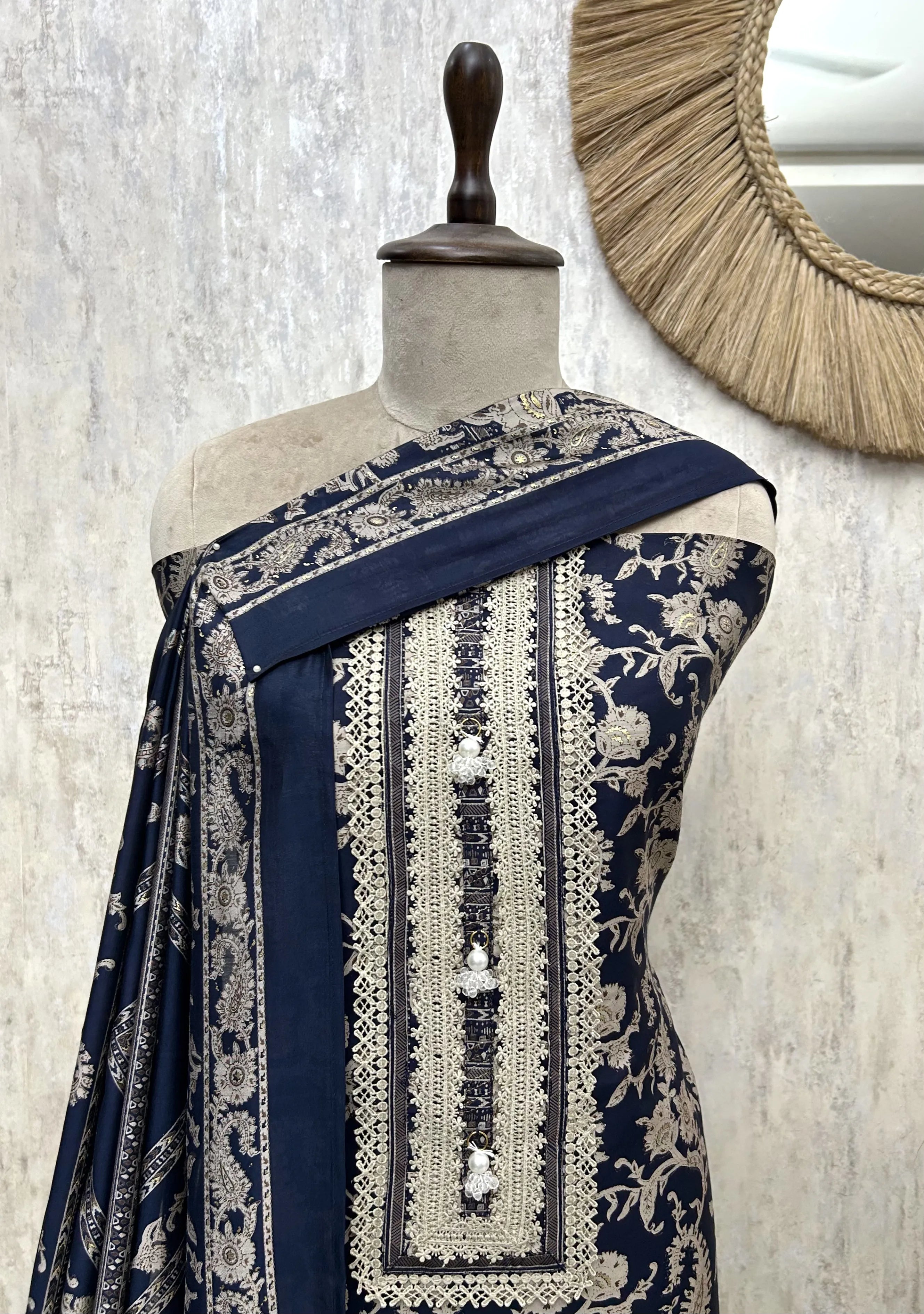 Elegant Ensemble Cotton Unstitched Suit
