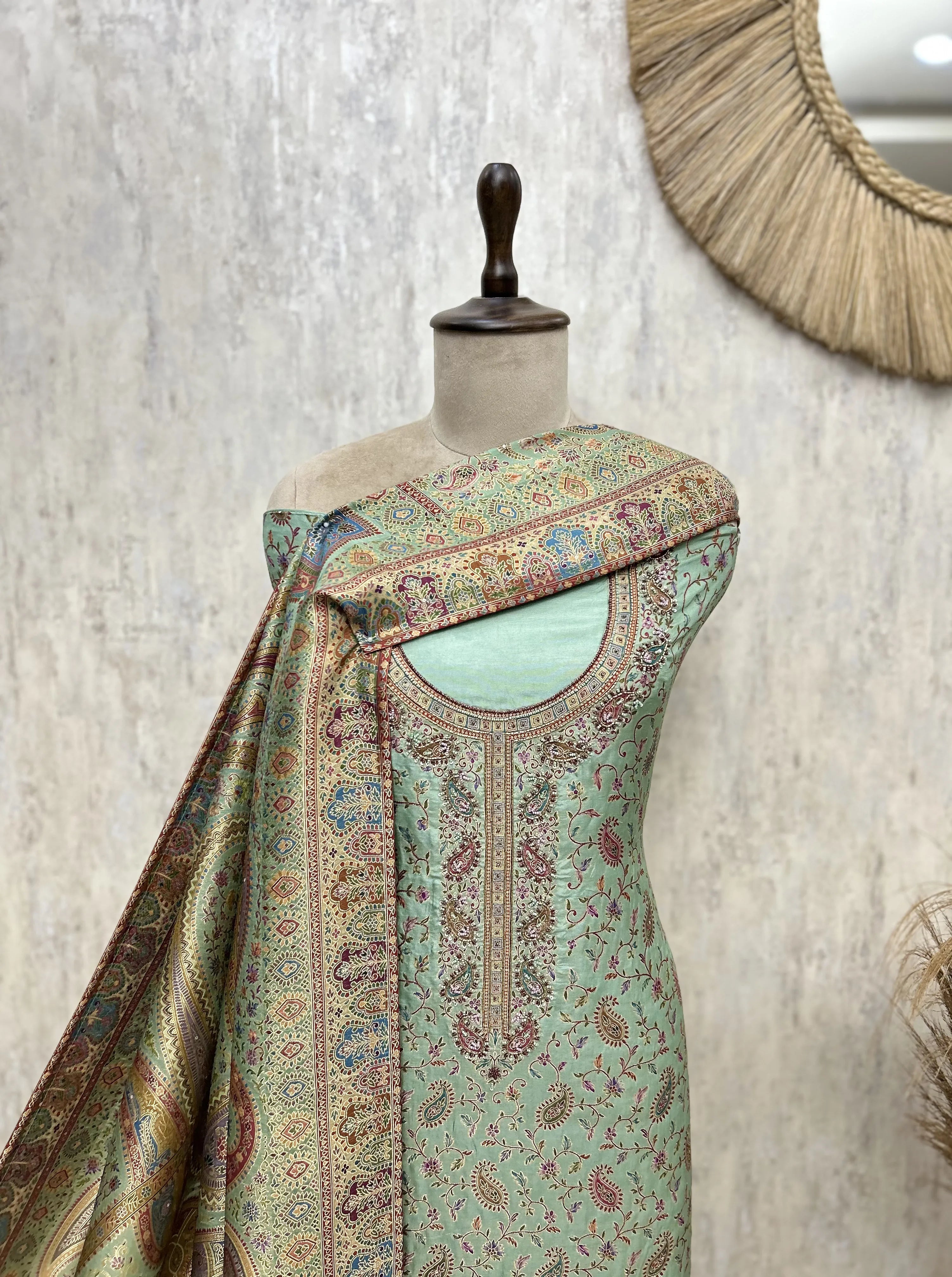 Premium Traditional Banarasi Silk Unstitched Suit