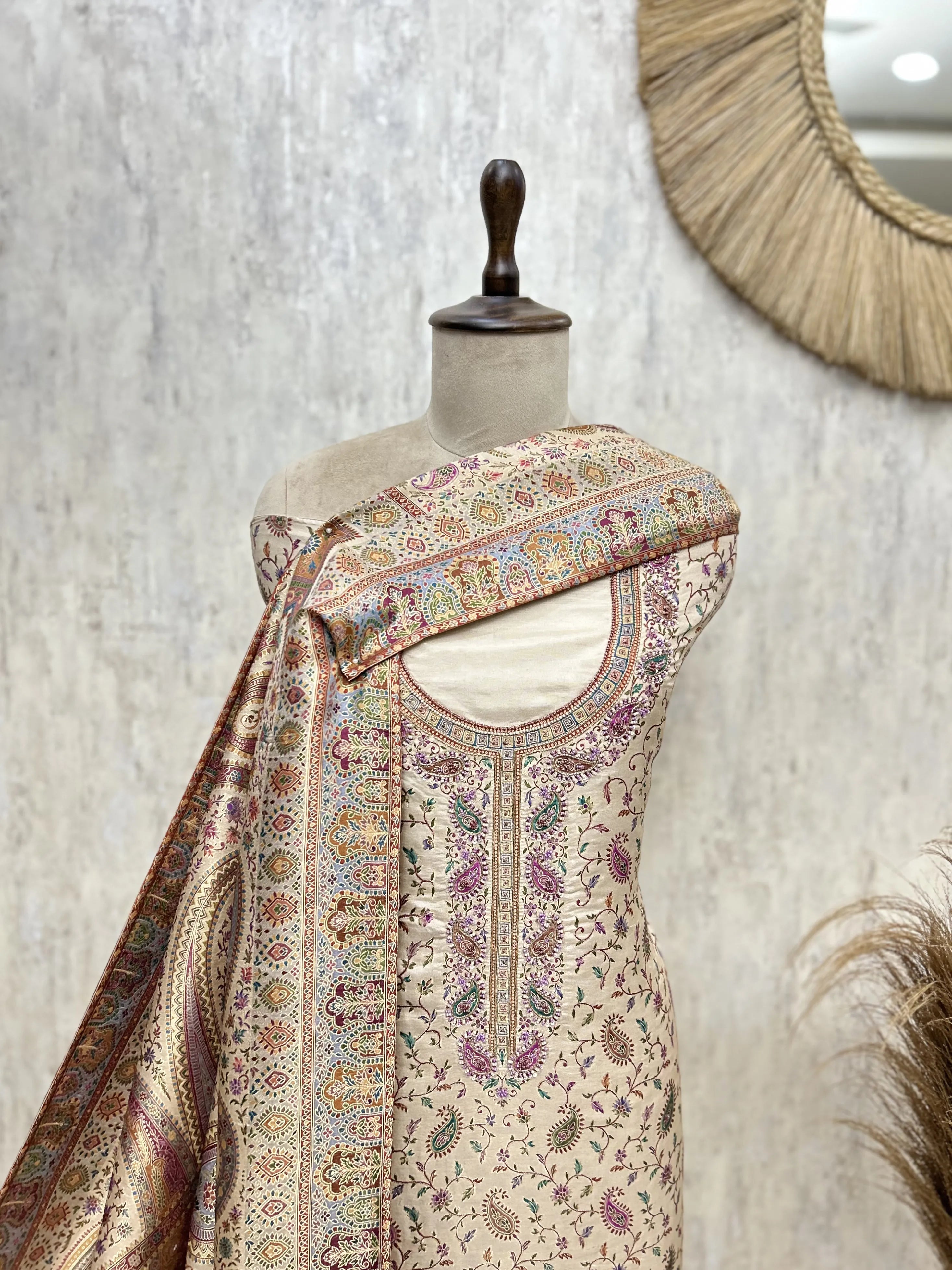 Premium Traditional Banarasi Silk Unstitched Suit