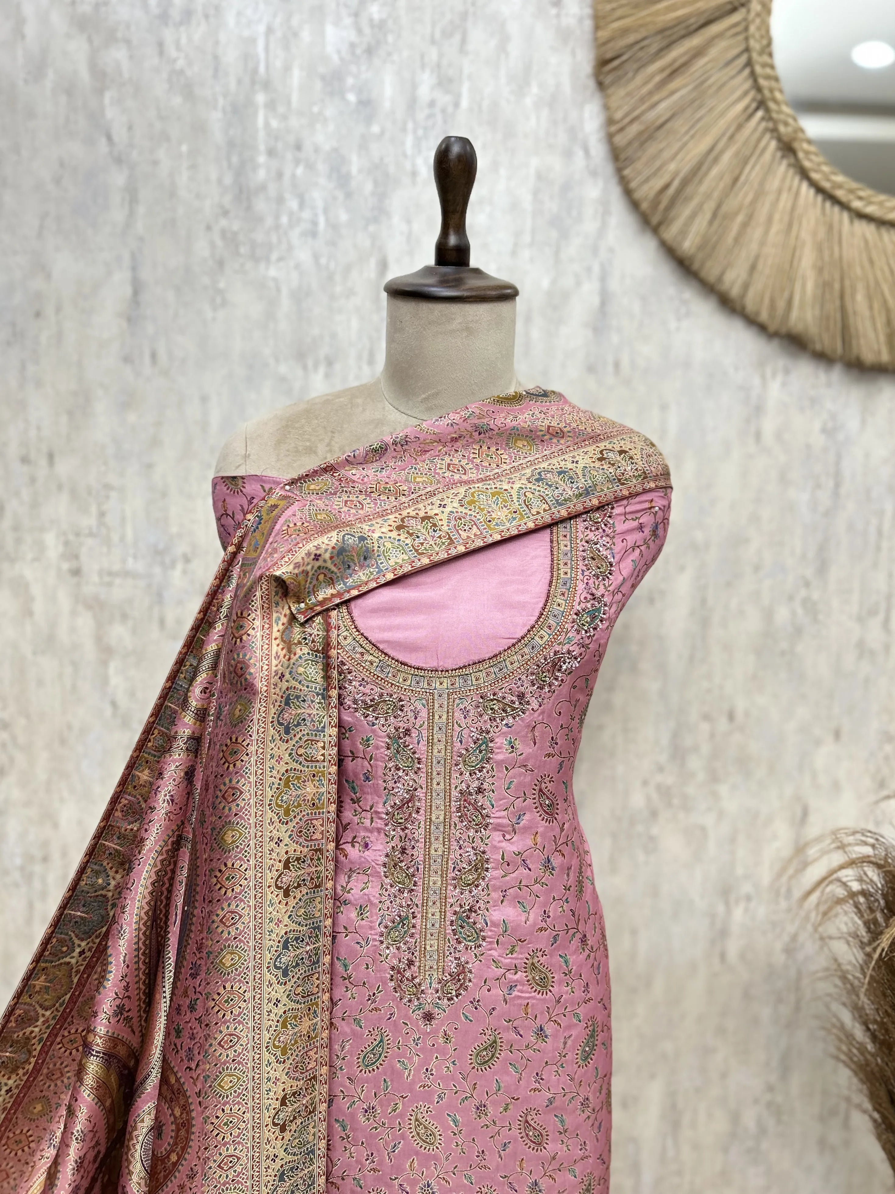 Premium Traditional Banarasi Silk Unstitched Suit