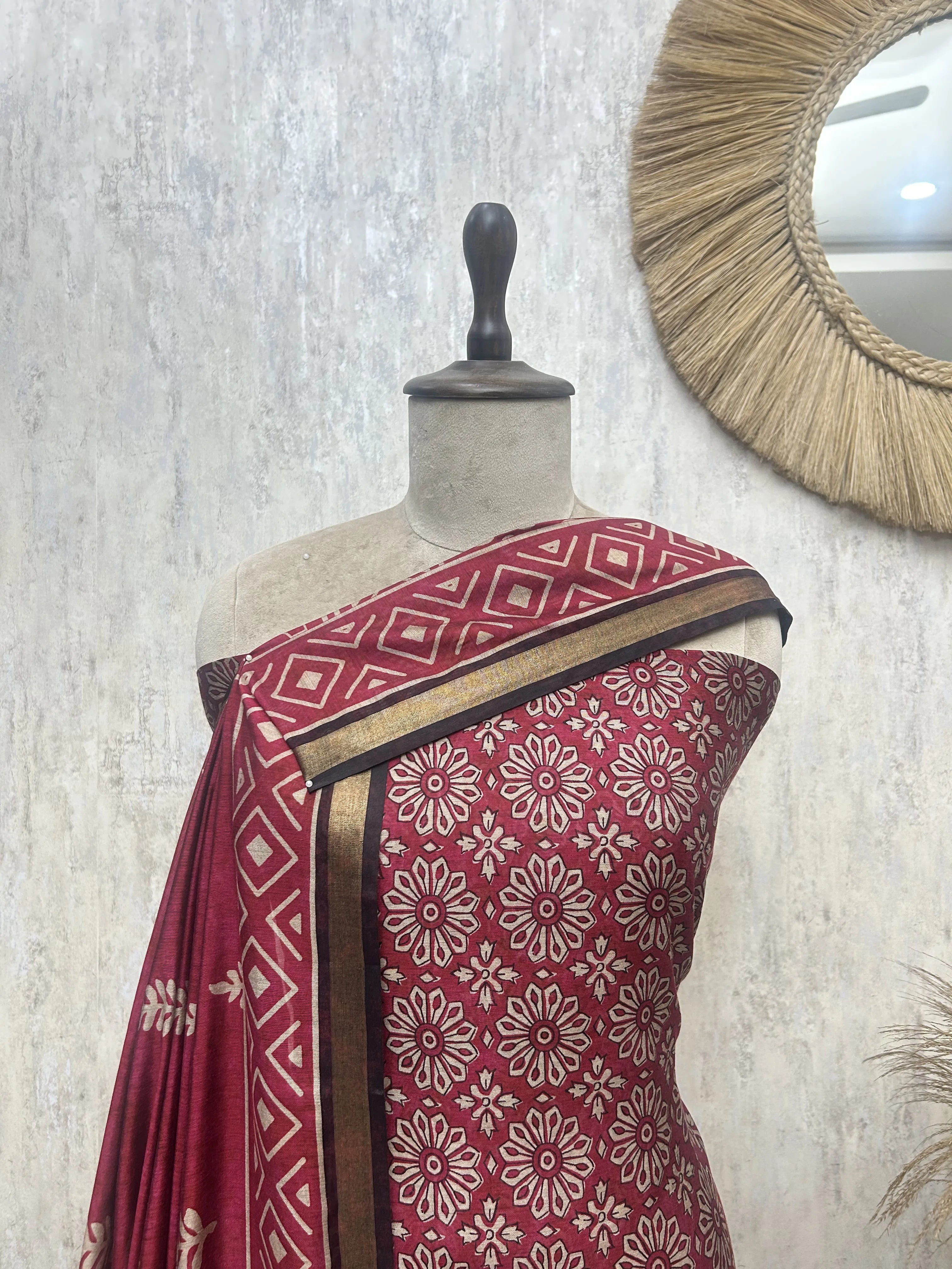 Teal Printed Grace Maheshwari Unstitched Suit