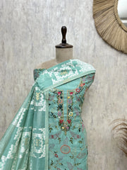 Elegant Jamdani Linen Unstitched Suit