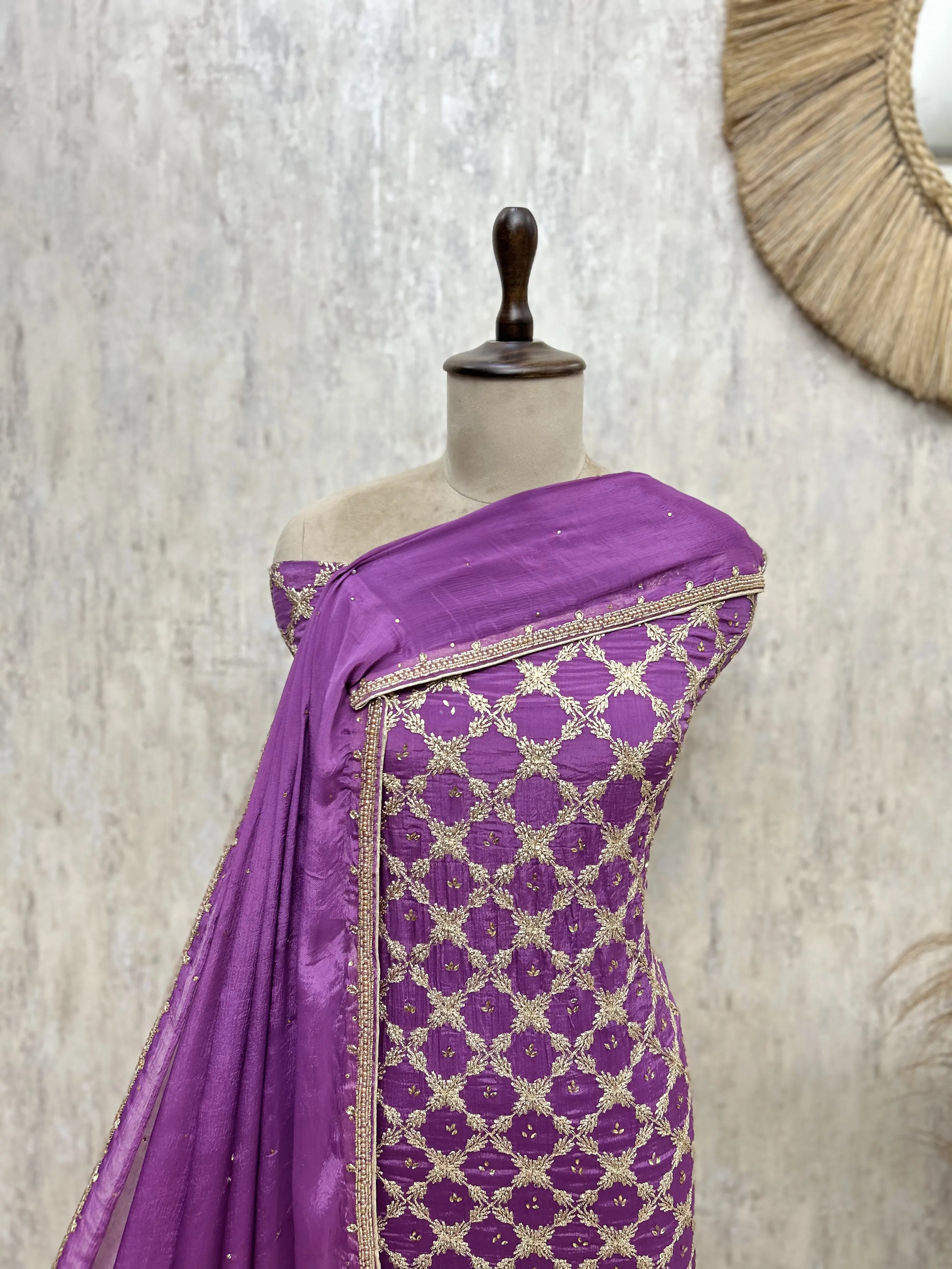 Regal Chinnon Embroidered Unstitched Suit