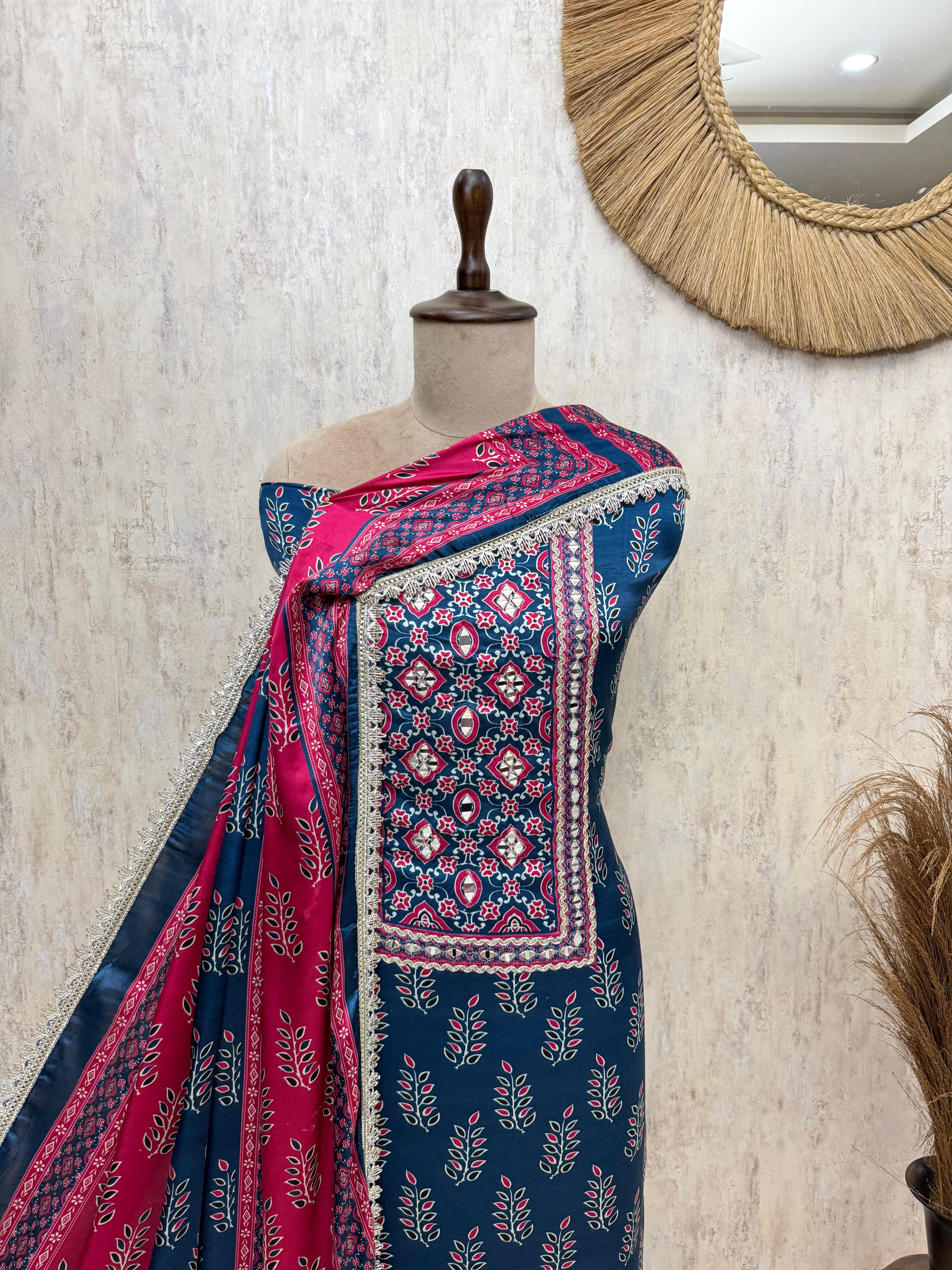 Subtle Elegance Gajji Silk Unstitched Suits