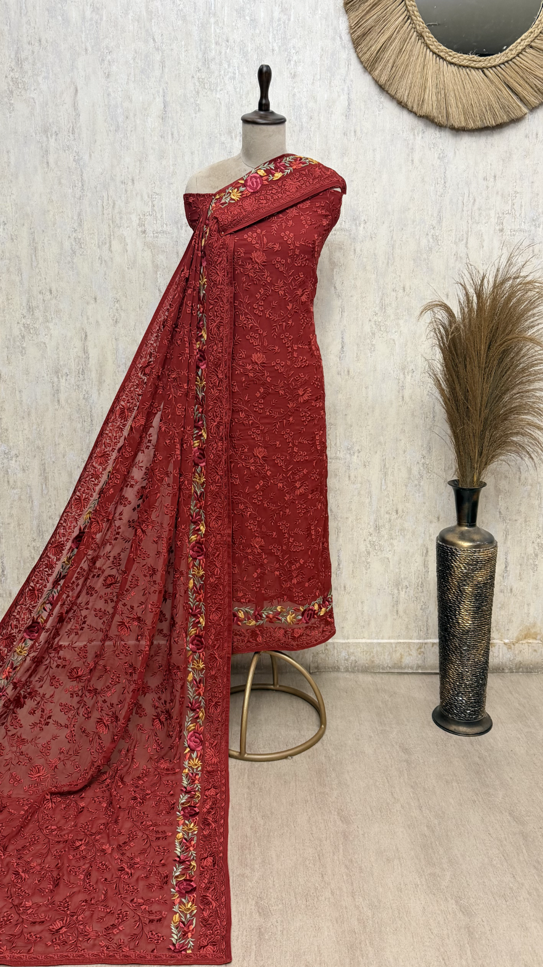 Timeless Resham Jaal Georgette Unstitched Suits