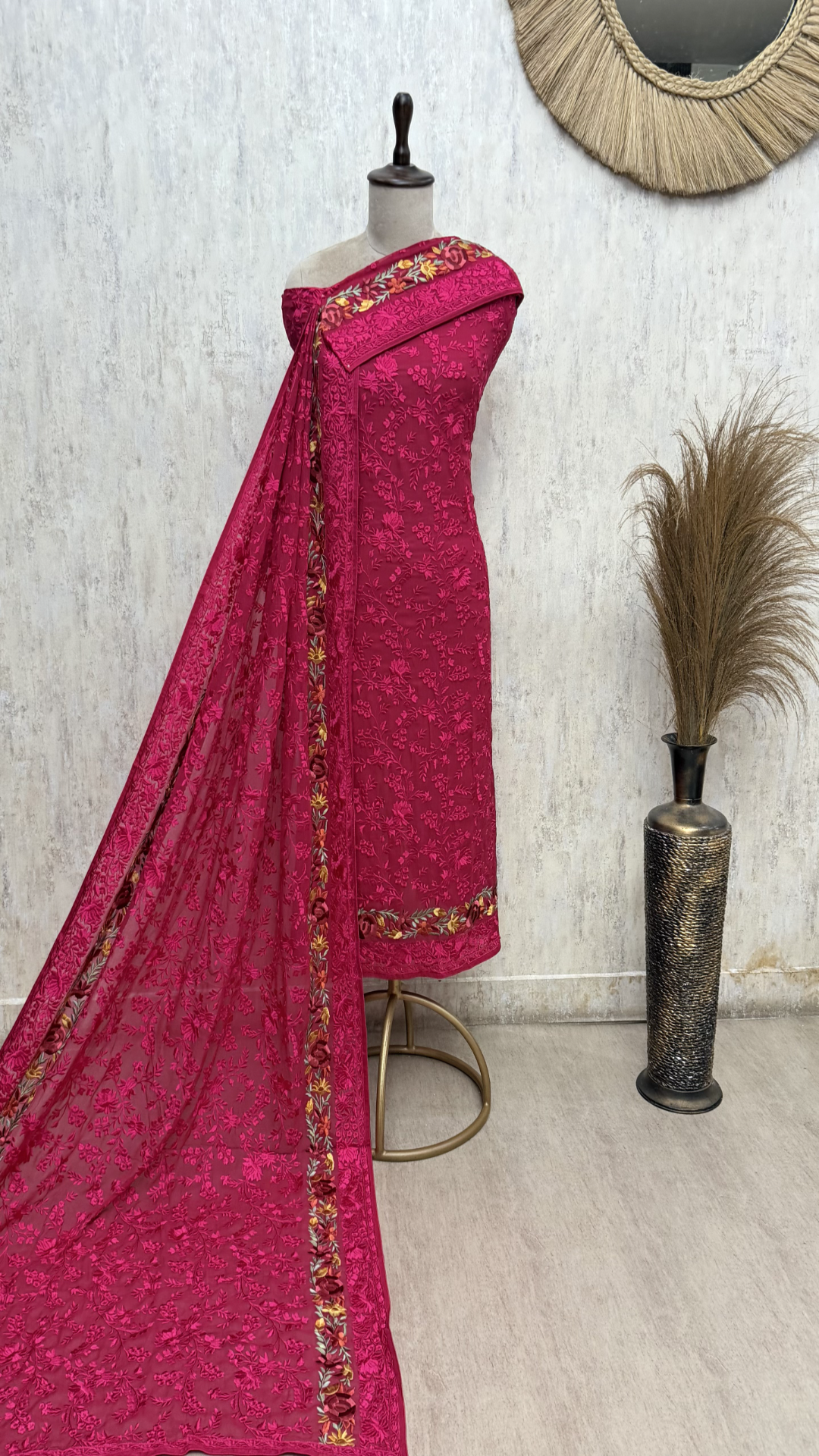Timeless Resham Jaal Georgette Unstitched Suits