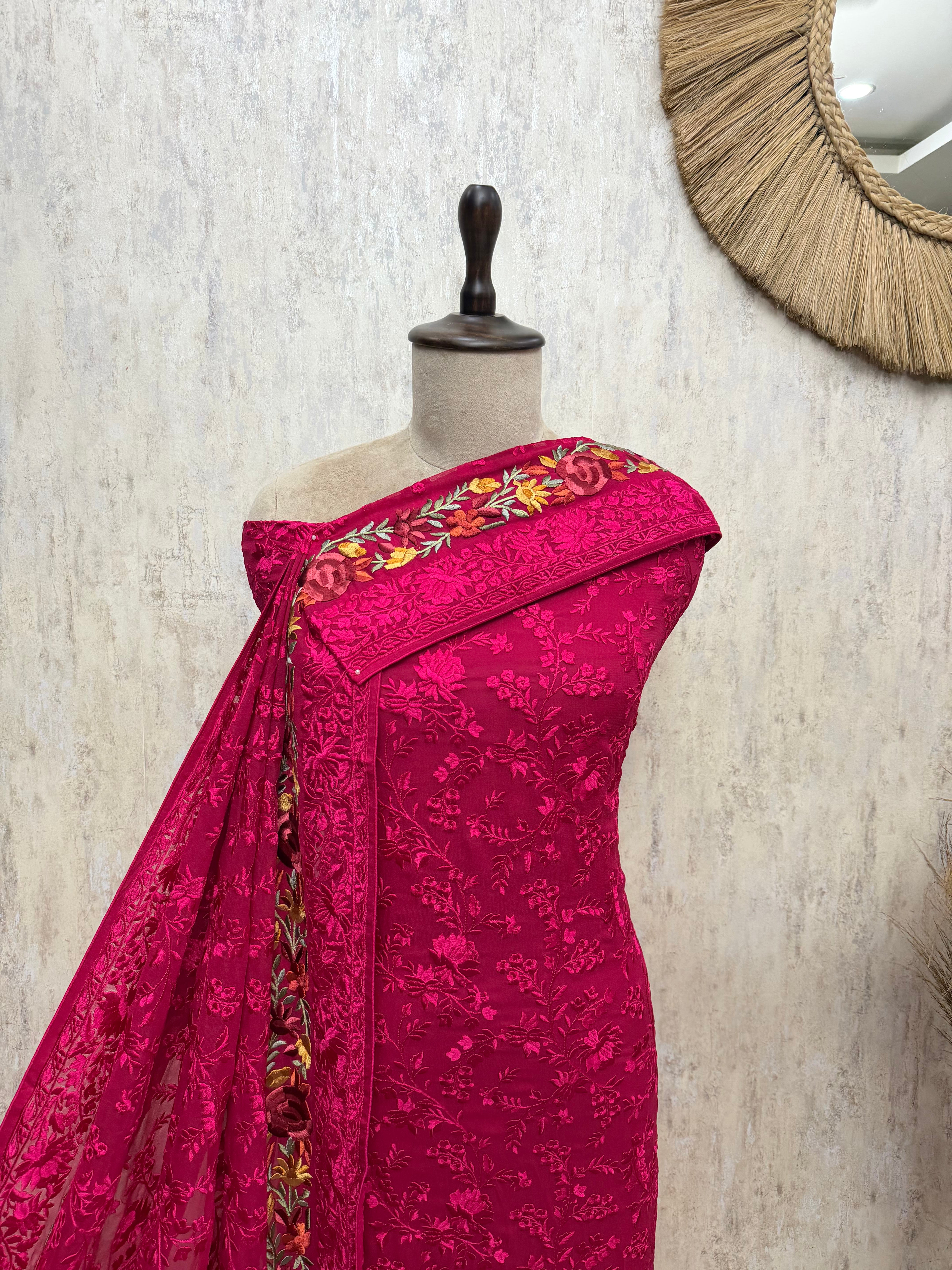 Timeless Resham Jaal Georgette Unstitched Suits