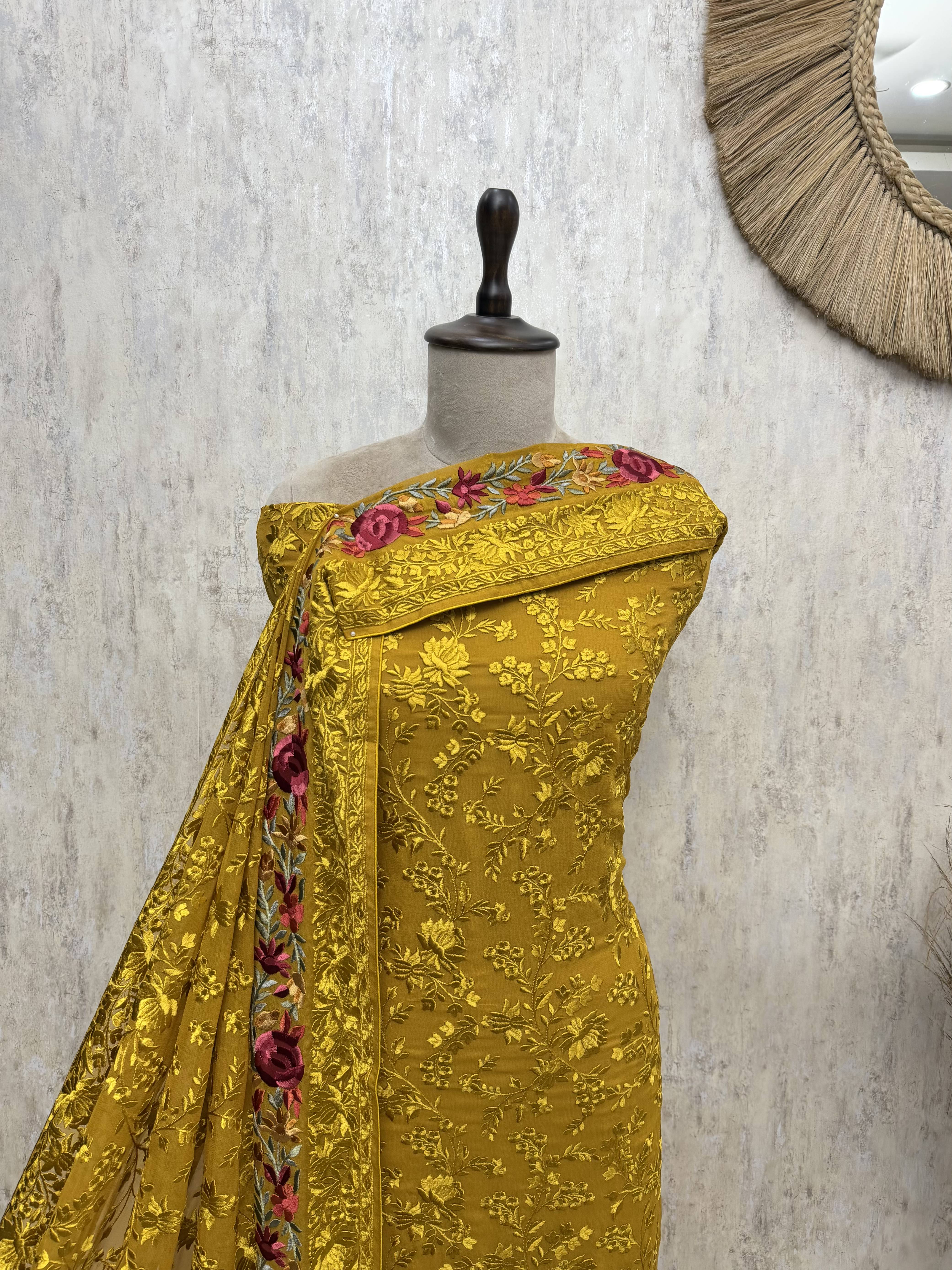 Timeless Resham Jaal Georgette Unstitched Suits