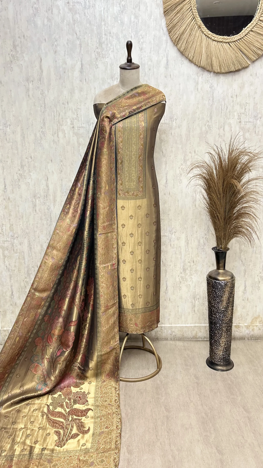 Magnificent Katan Silk Unstitched Suit
