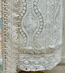 Ivory Lace Elegance chiffon Unstitched Suit