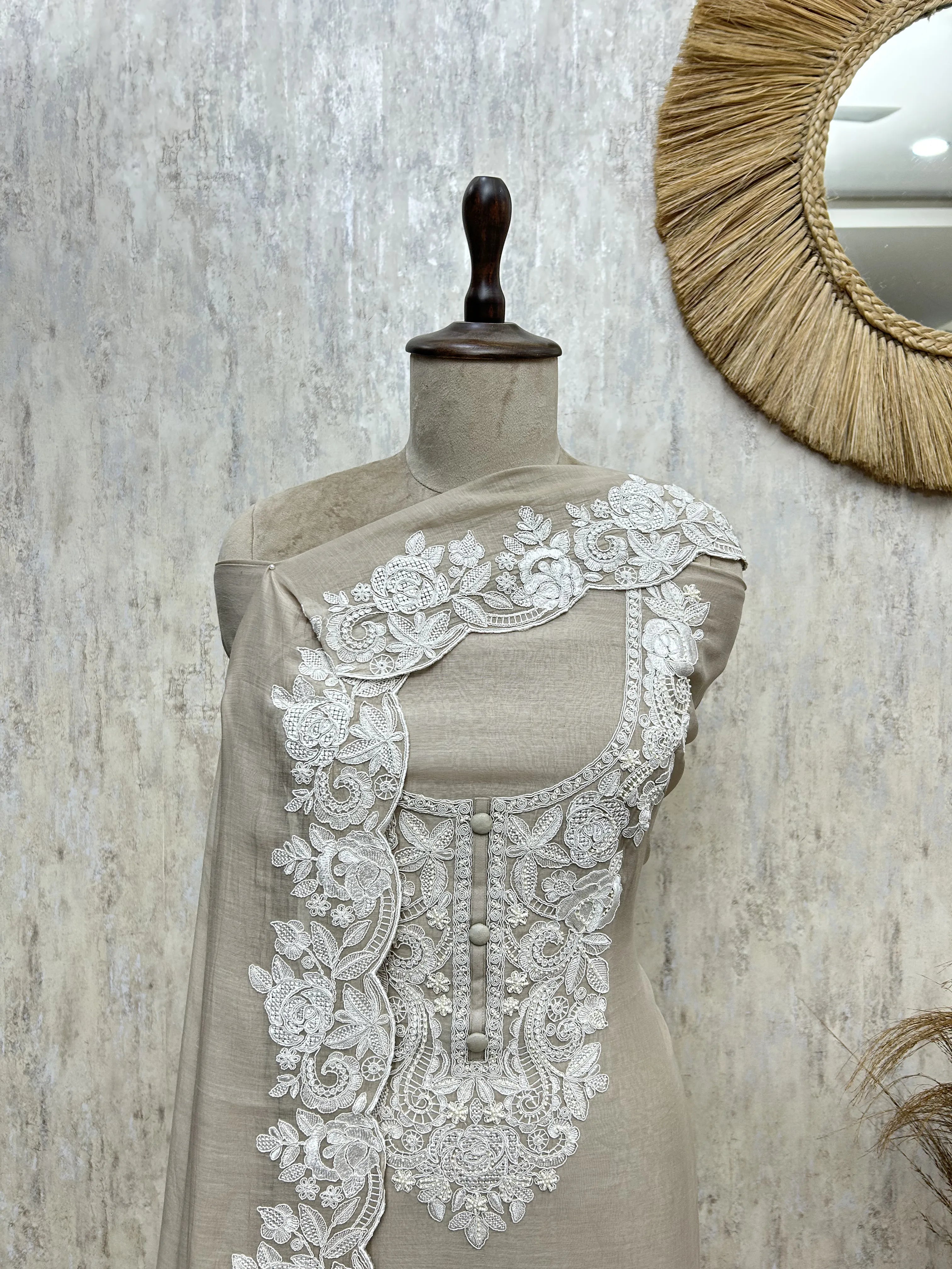 Blush Floral Elegance Mul cotton Unstitched Suit