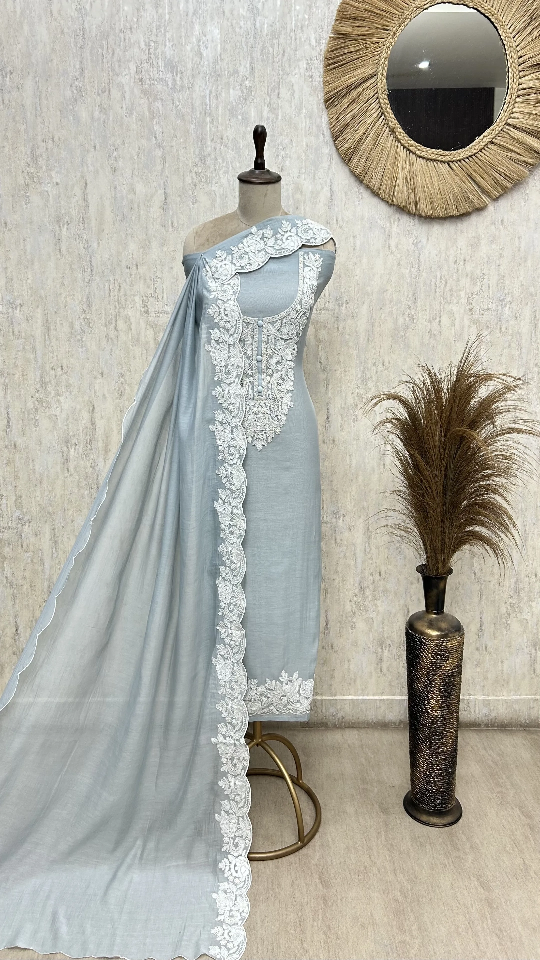 Blush Floral Elegance Mul cotton Unstitched Suit
