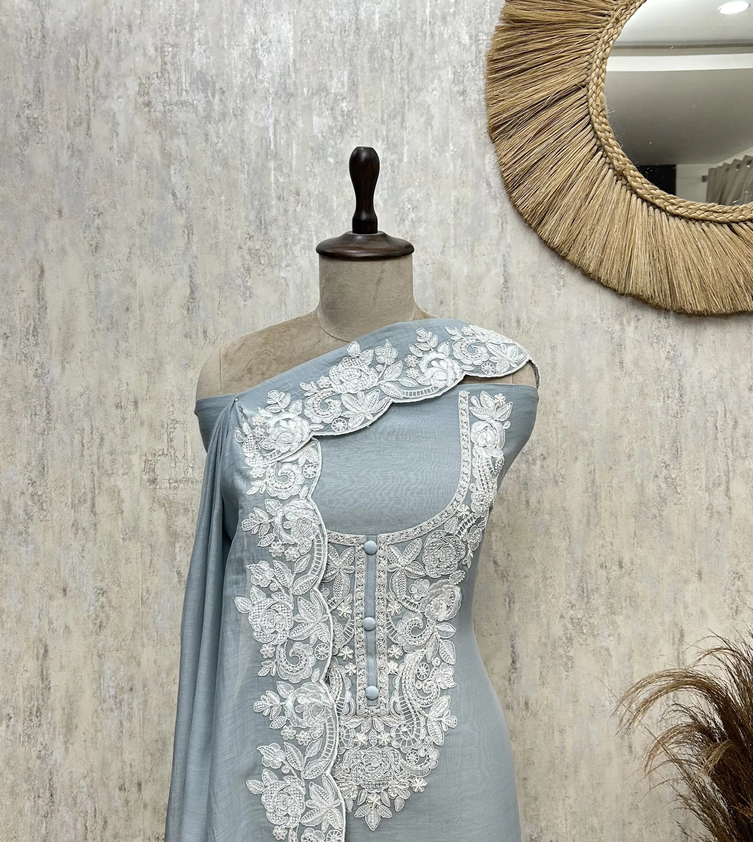 Blush Floral Elegance Mul cotton Unstitched Suit