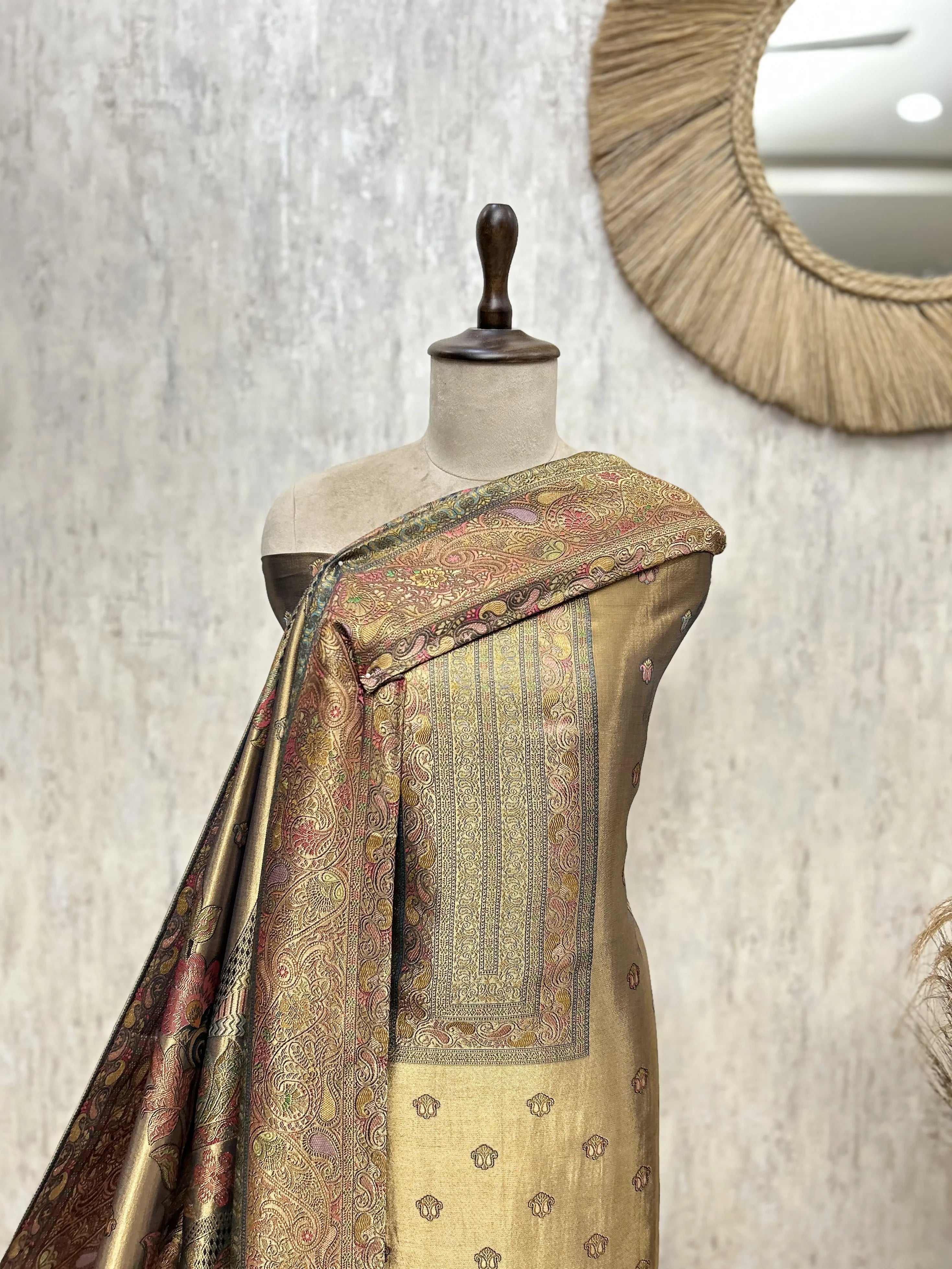 Magnificent Katan Silk Unstitched Suit