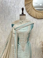 Mesmerising Glass Organza Unstitched Suit