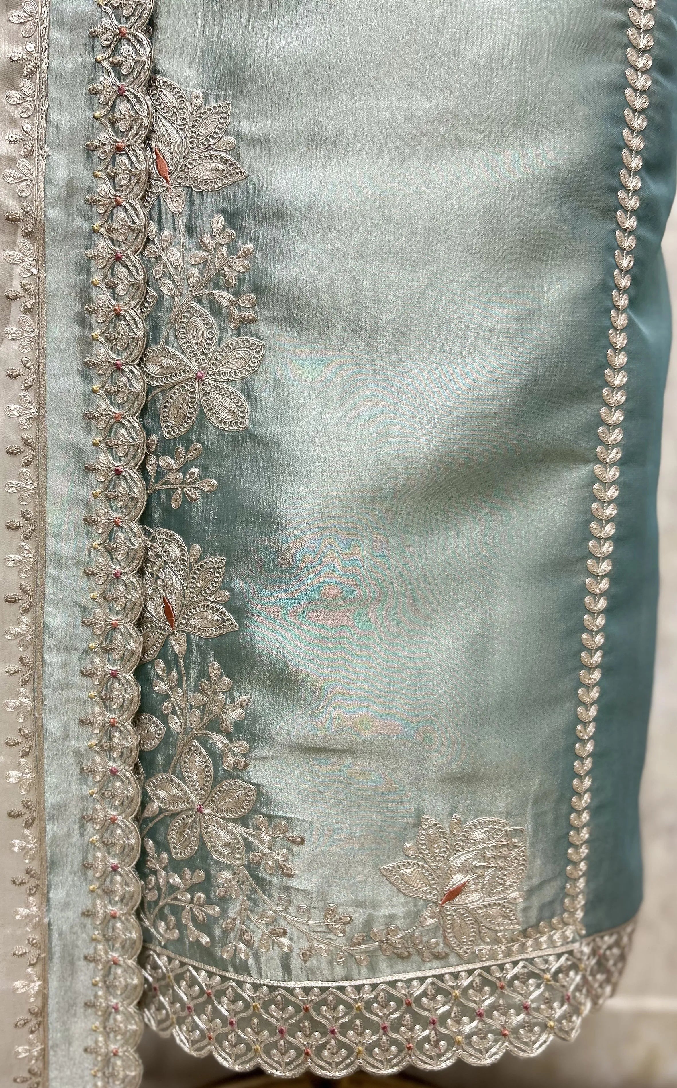 Mesmerising Glass Organza Unstitched Suit