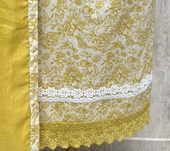 Rose Lace Beauty Cotton Unstitched Suit