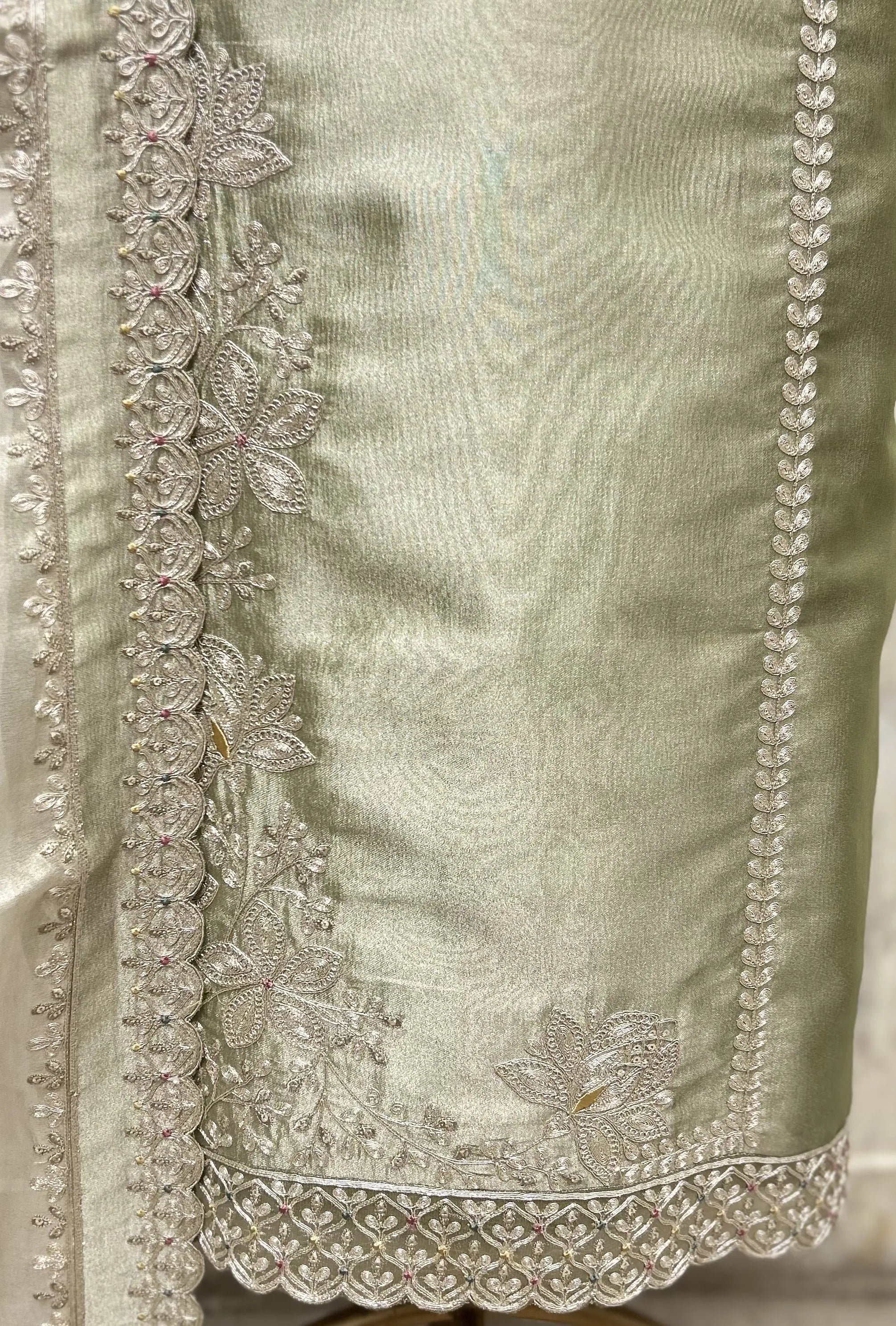 Mesmerising Glass Organza Unstitched Suit