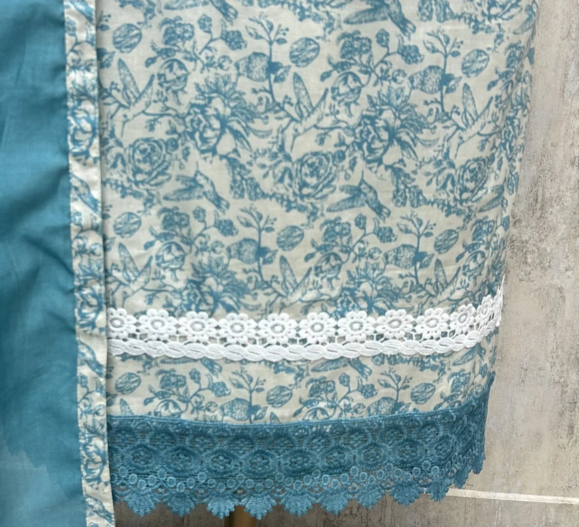 Rose Lace Beauty Cotton Unstitched Suit