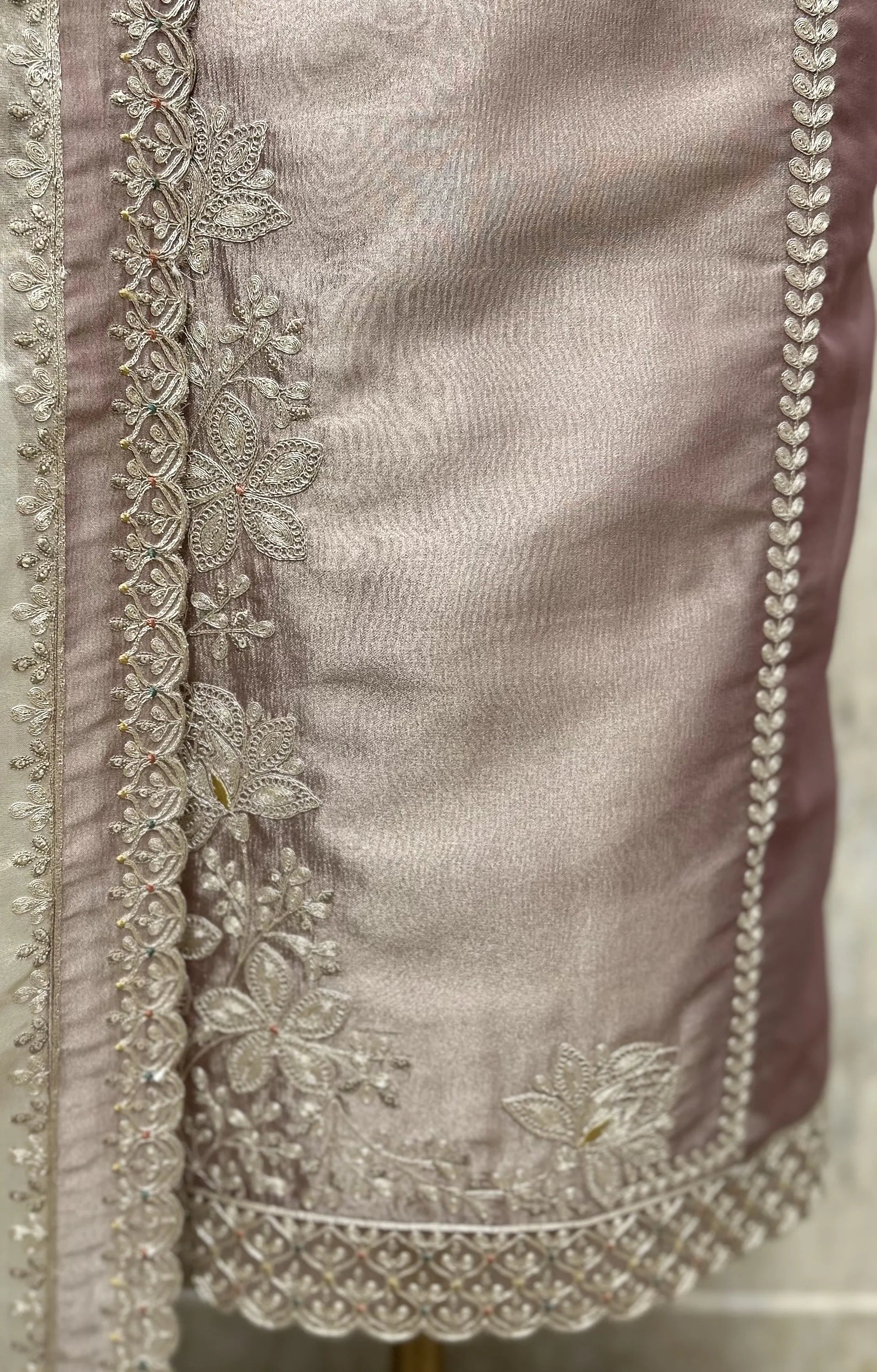 Mesmerising Glass Organza Unstitched Suit