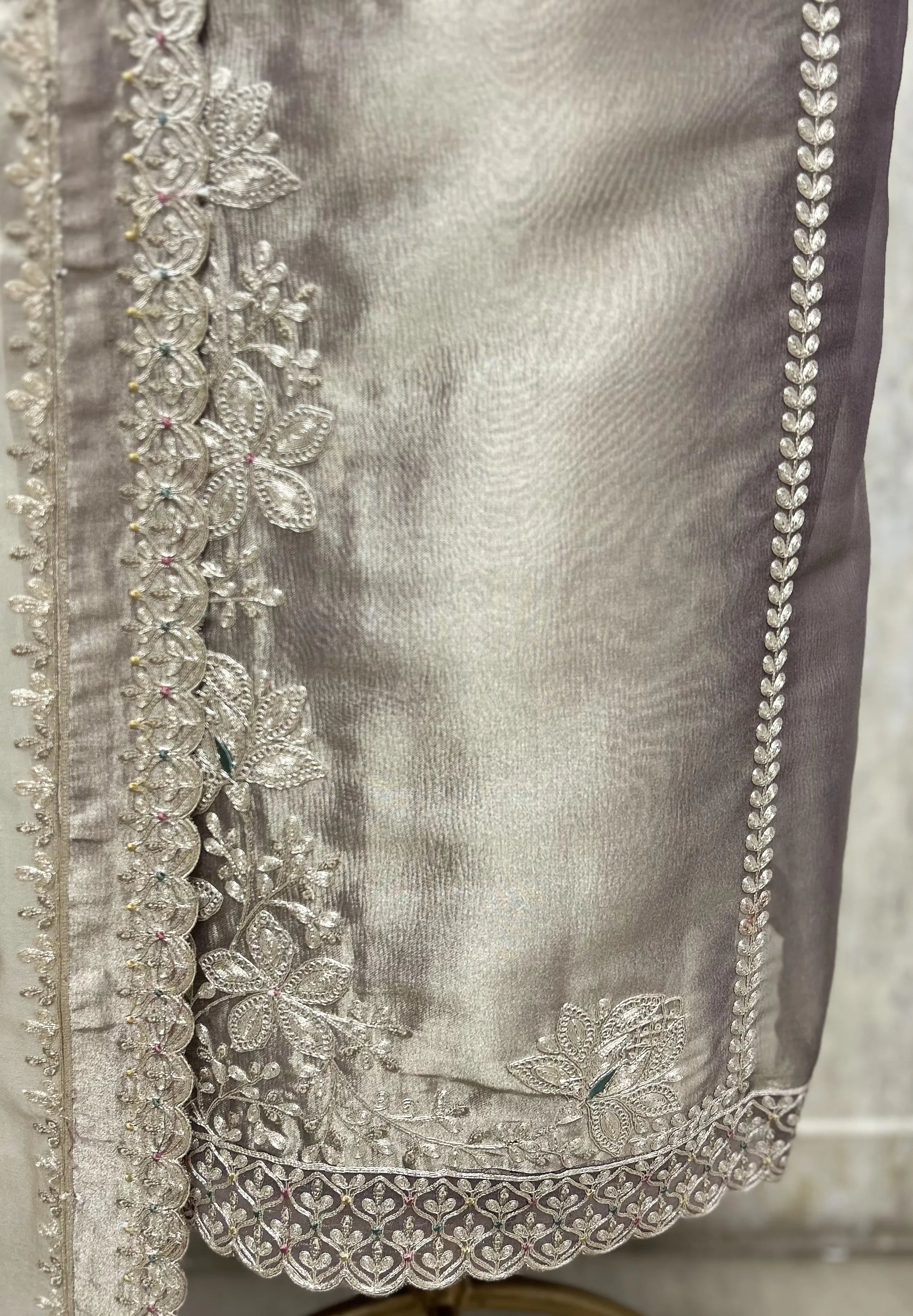 Mesmerising Glass Organza Unstitched Suit