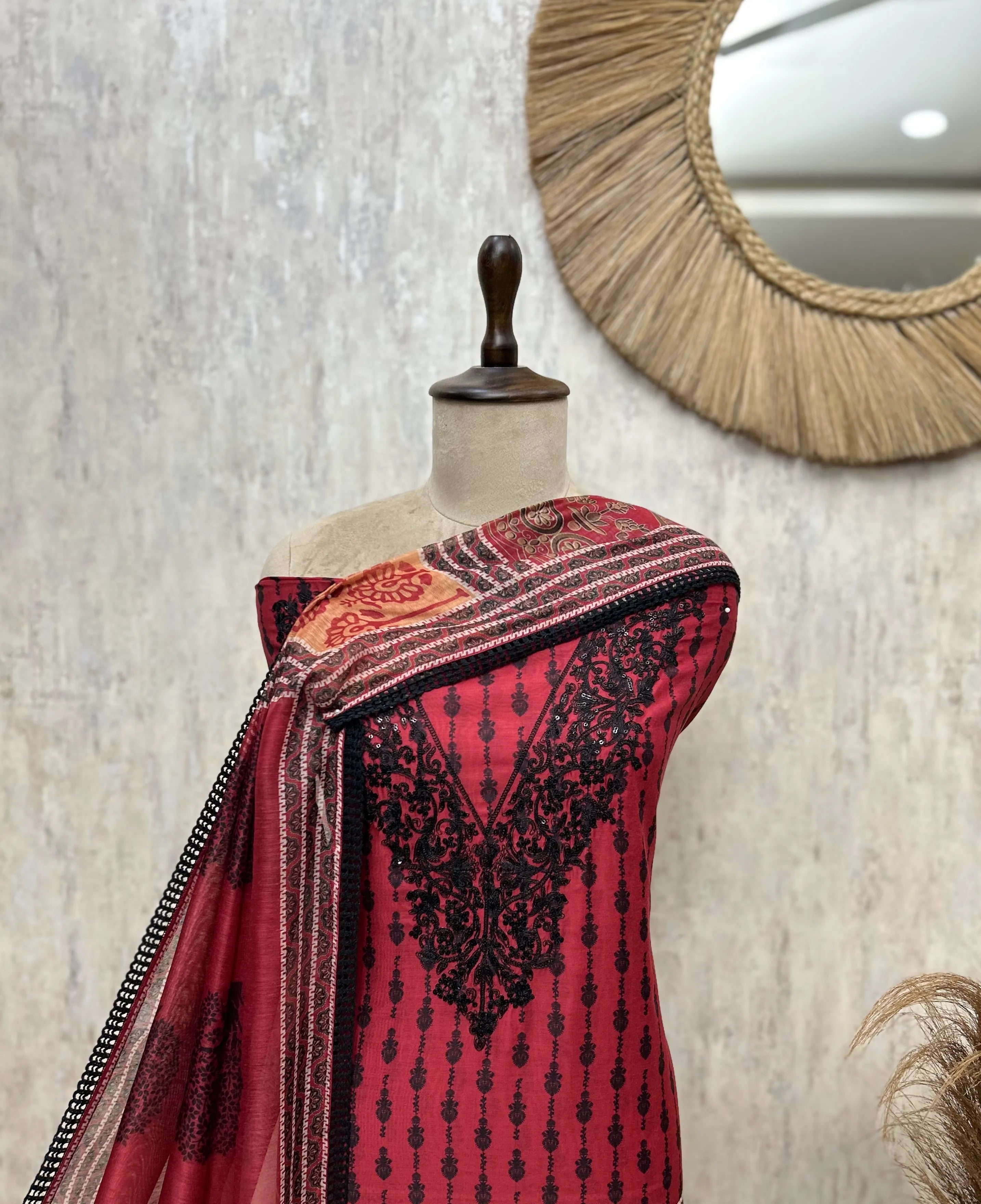 Contemporary Grace Maheshwari Unstitched Suit