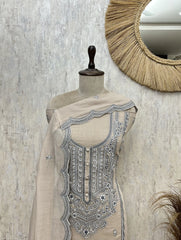 Pastel Threadwork Charm Mul cotton Unstitched suit
