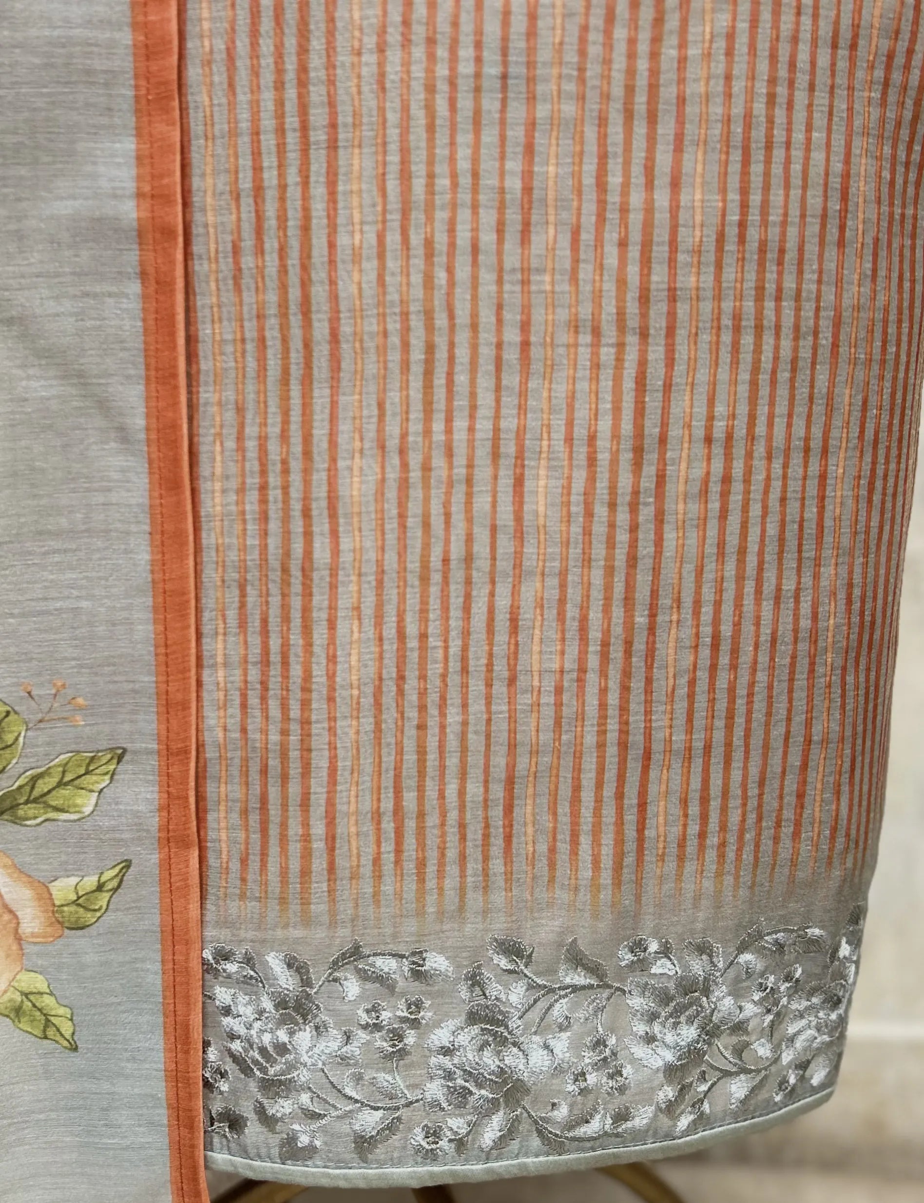Floral Grace  Mul Chanderi Unstitched Suit