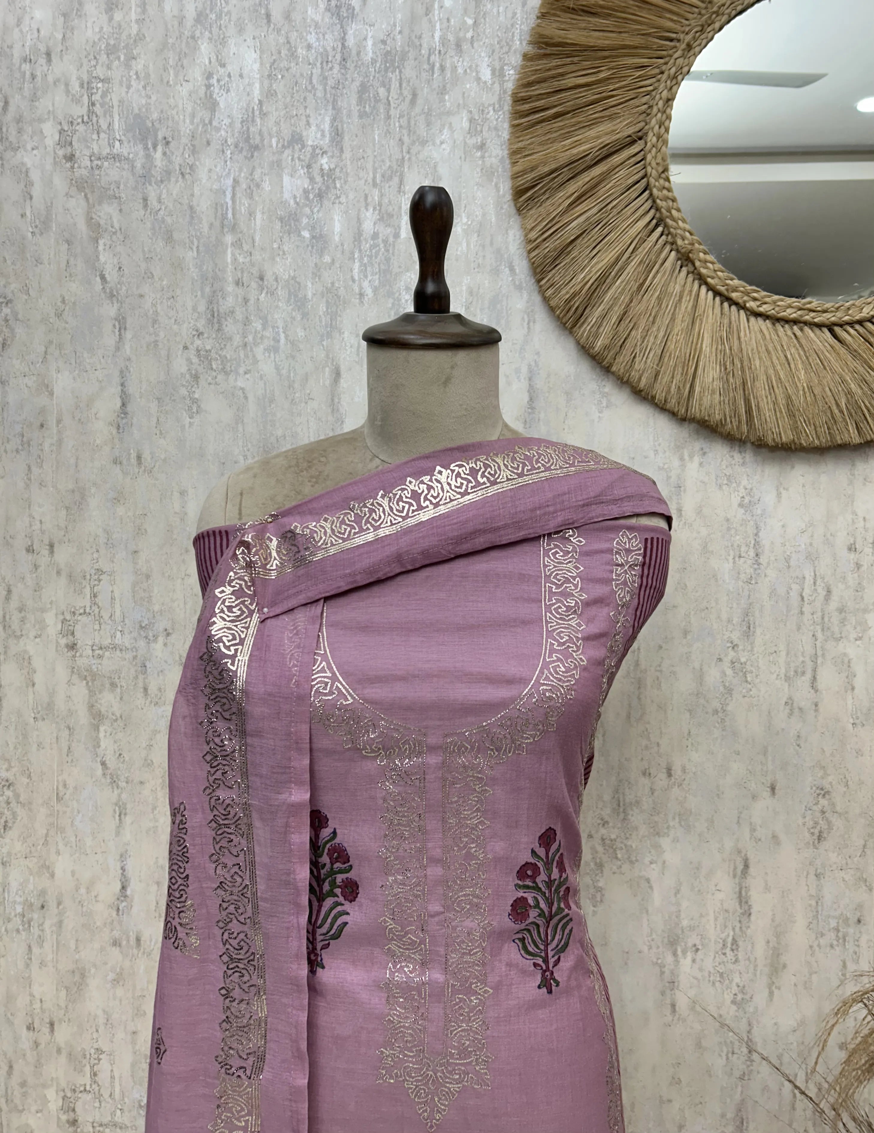 Mul Chanderi Ethnic Grace Unstitched Suit
