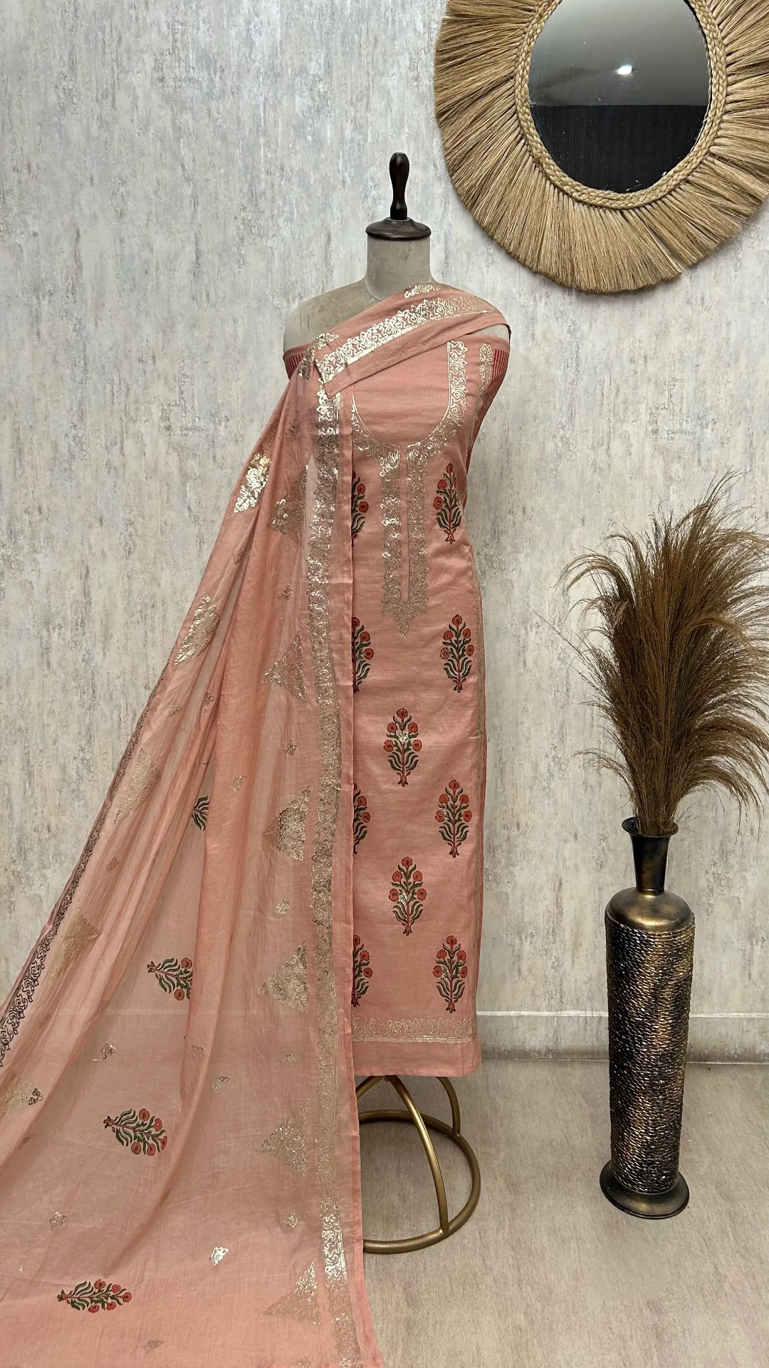 Mul Chanderi Ethnic Grace Unstitched Suit
