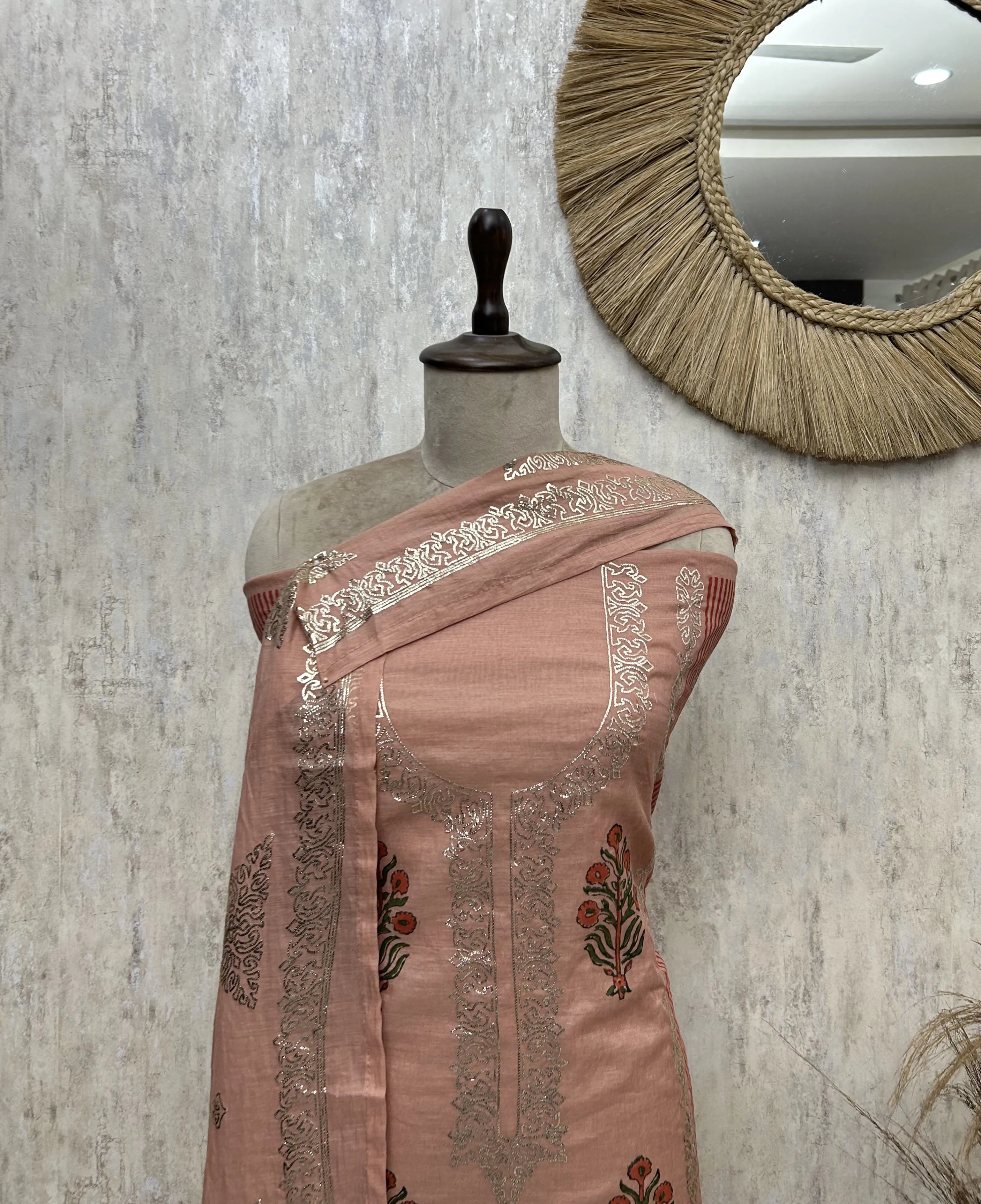 Mul Chanderi Ethnic Grace Unstitched Suit